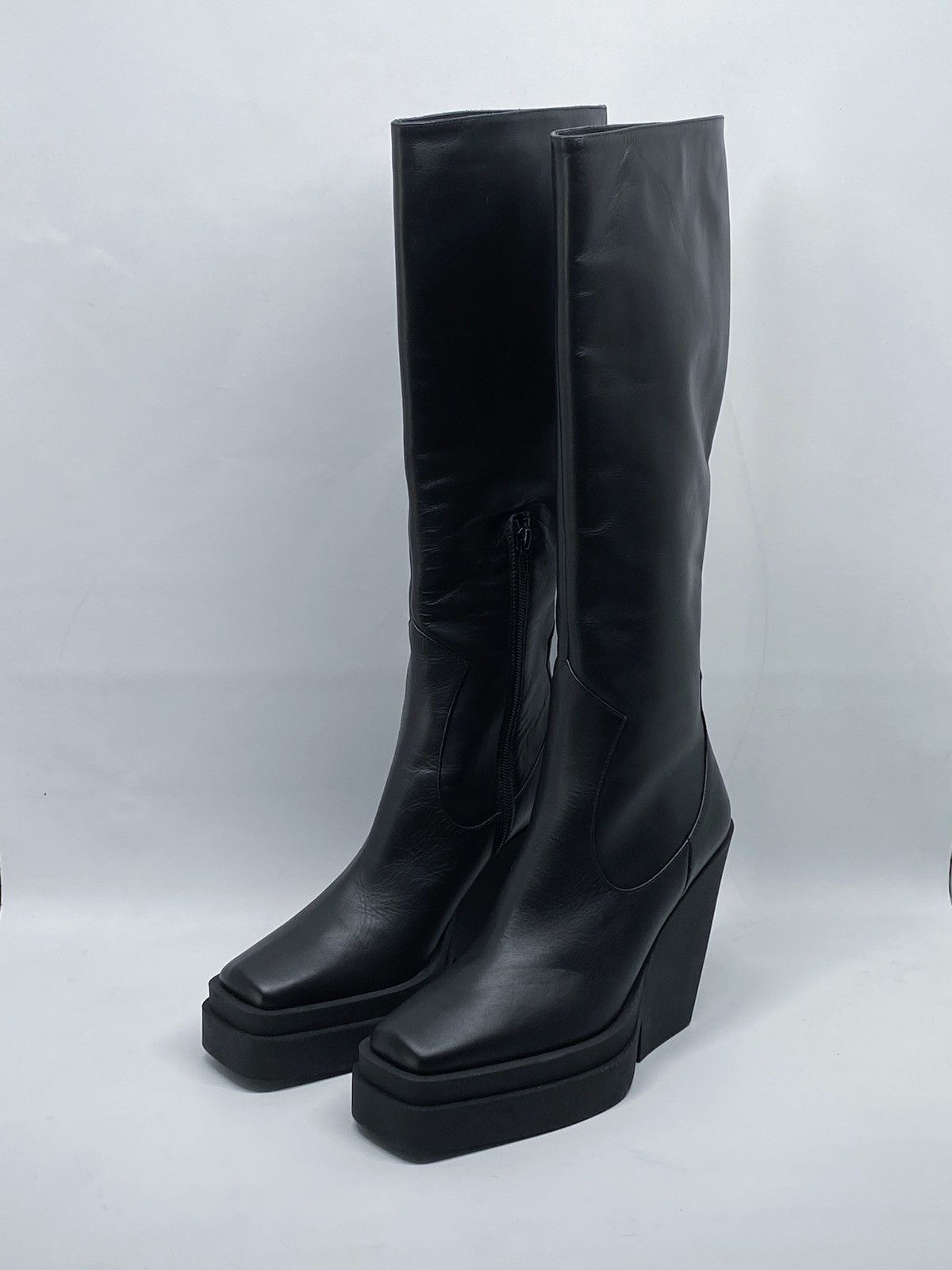 GIA BORGHINI Gia Borghini Texan Leather Platform Knee-High Boots size 37 Size US 7 / IT 37 - 3 Thumbnail
