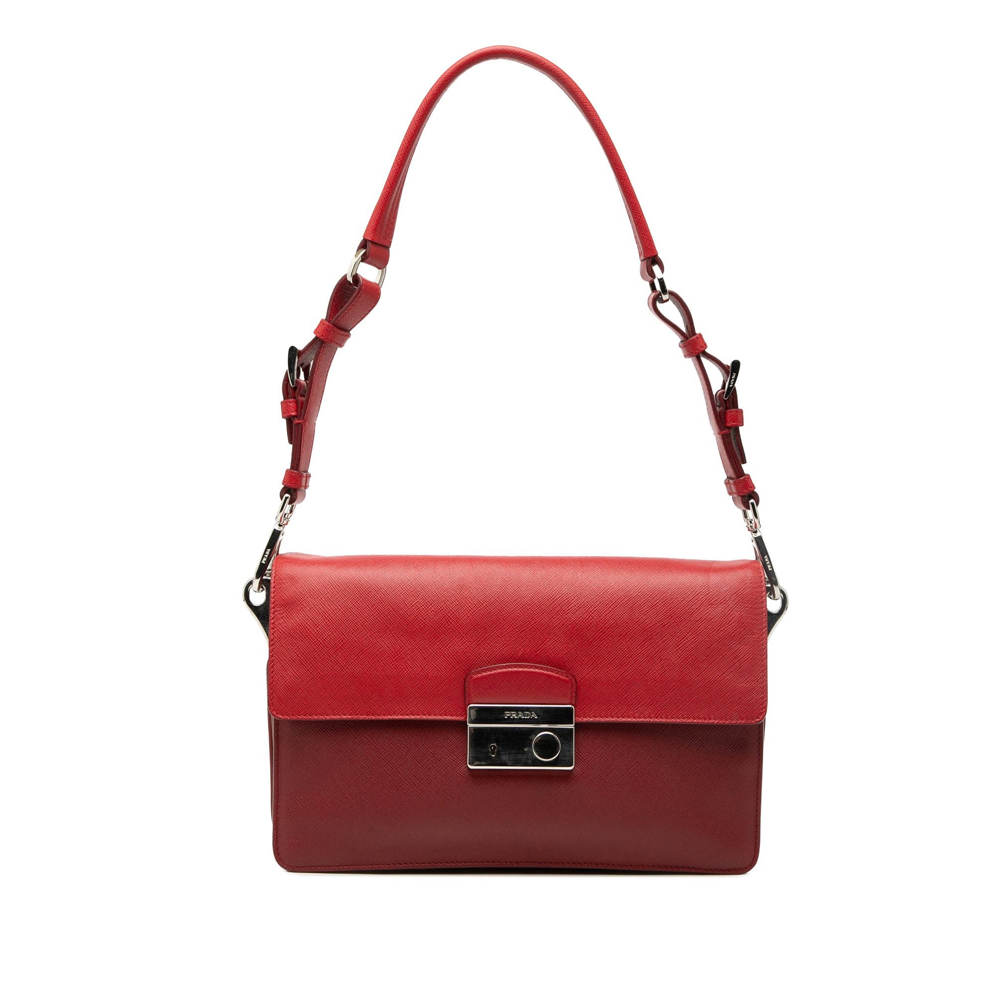 Prada Bicolor Saffiano Sound Lock Shoulder Bag Size ONE SIZE - 1 Thumbnail