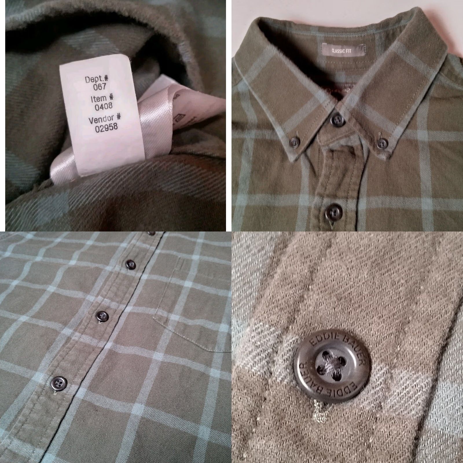 Eddie Bauer Eddie Bauer Flannel Shirt M Classic Fit Green Plaid Cotton Button-Down Workwear Shirt Men Size US M / EU 48-50 / 2 - 8 Thumbnail