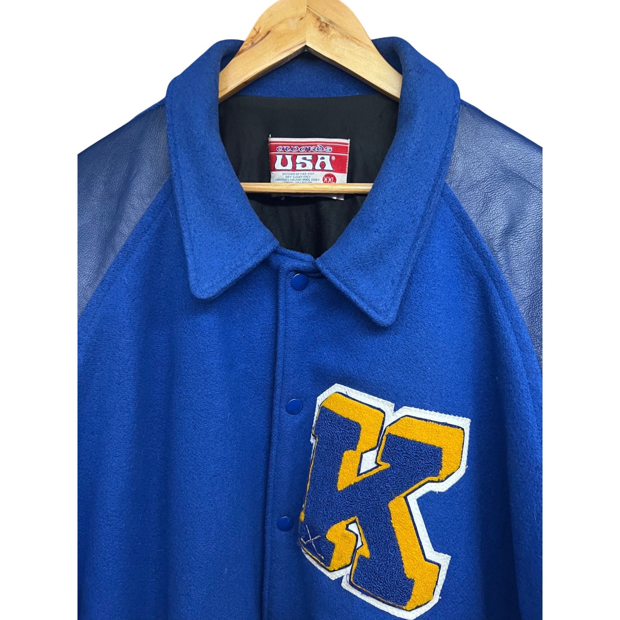 Vintage NEFF Mens Vintage Varsity Letterman Snap Up Jacket 2XL Blue Size US XXL / EU 58 / 5 - 5 Thumbnail