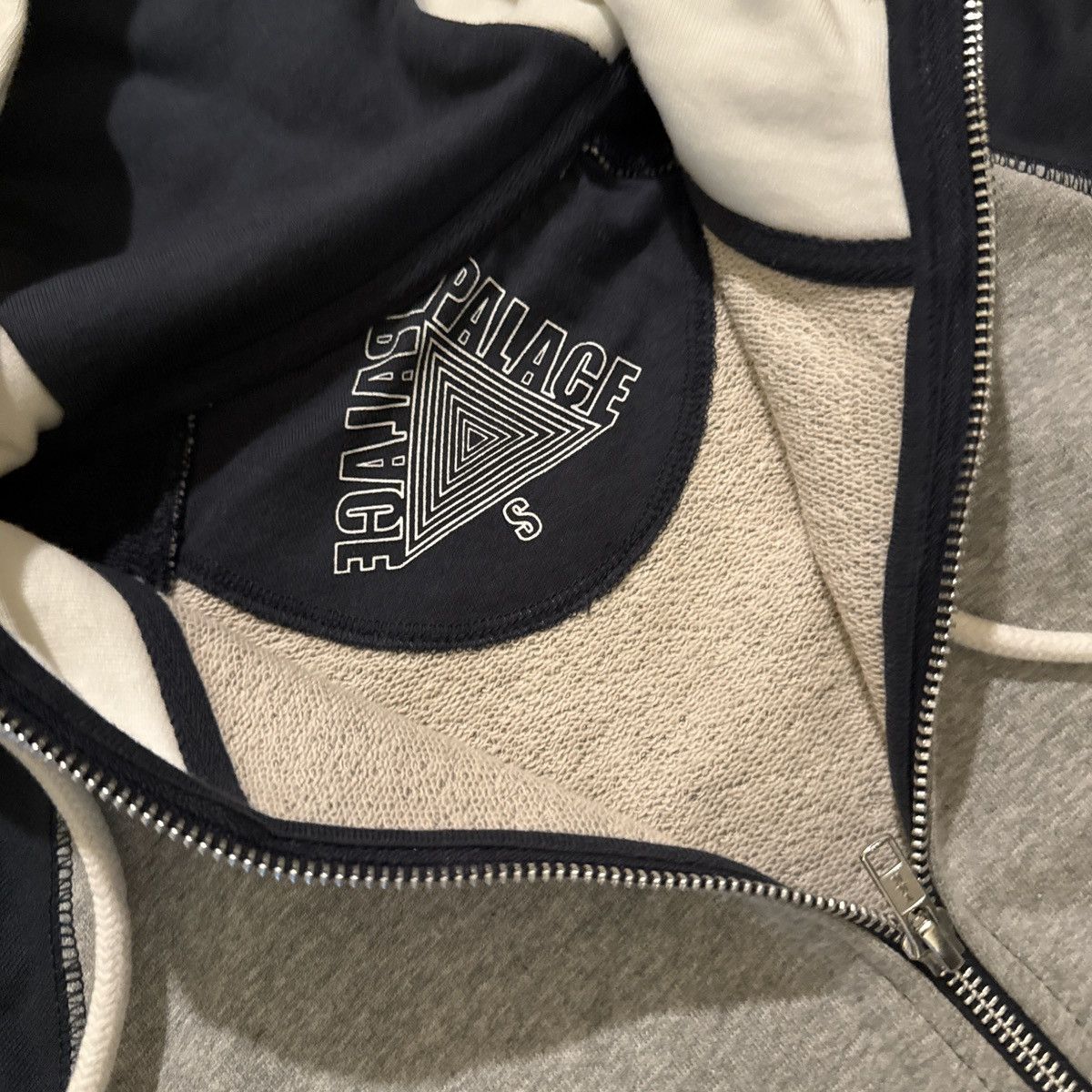 Palace Palace blocker zip hood grey marl/navy Size US S / EU 44-46 / 1 - 3 Thumbnail