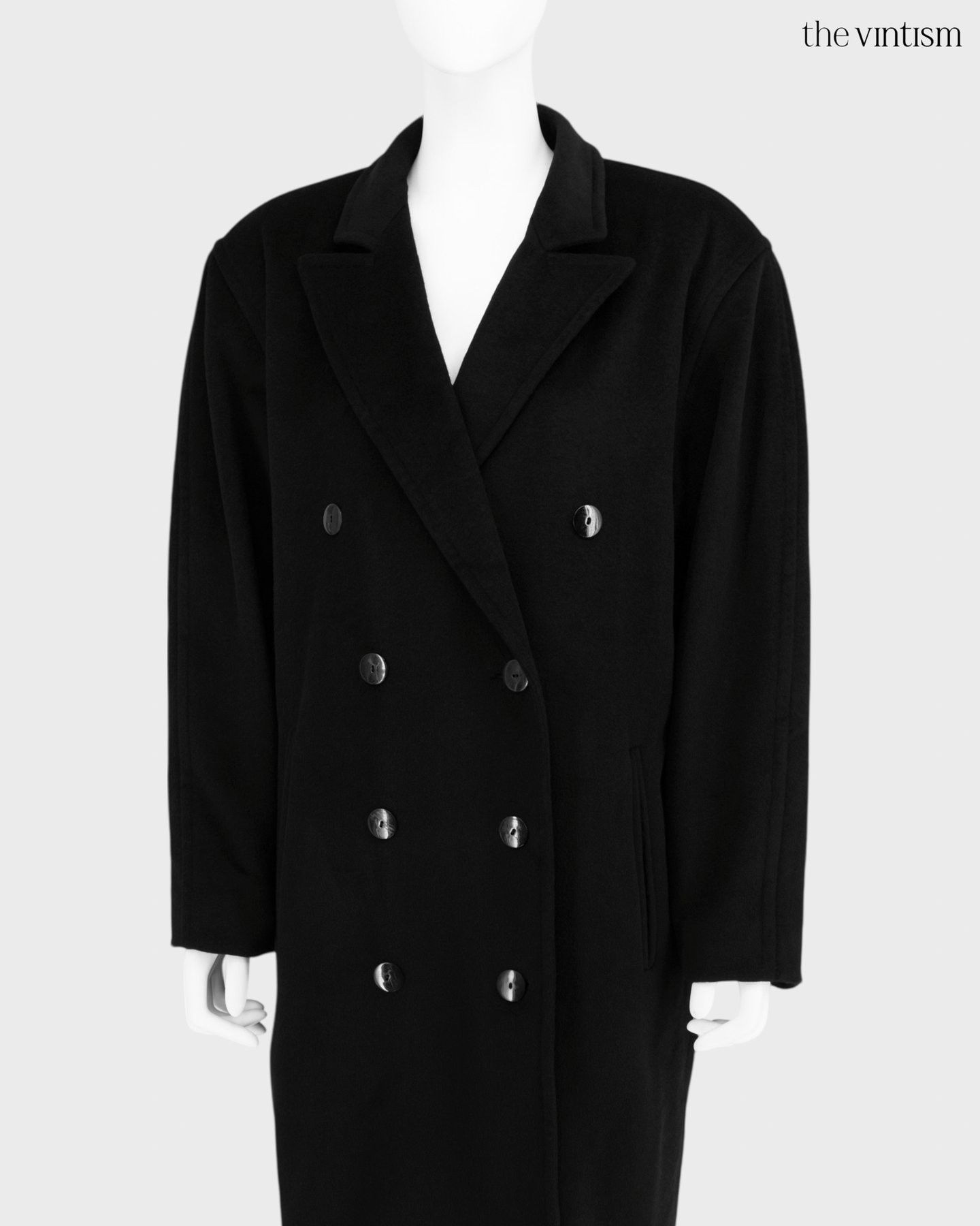 Escada Escada Vintage Black Long Coat in Llama, Alpaca Blend Size L / US 10 / IT 46 - 5 Thumbnail