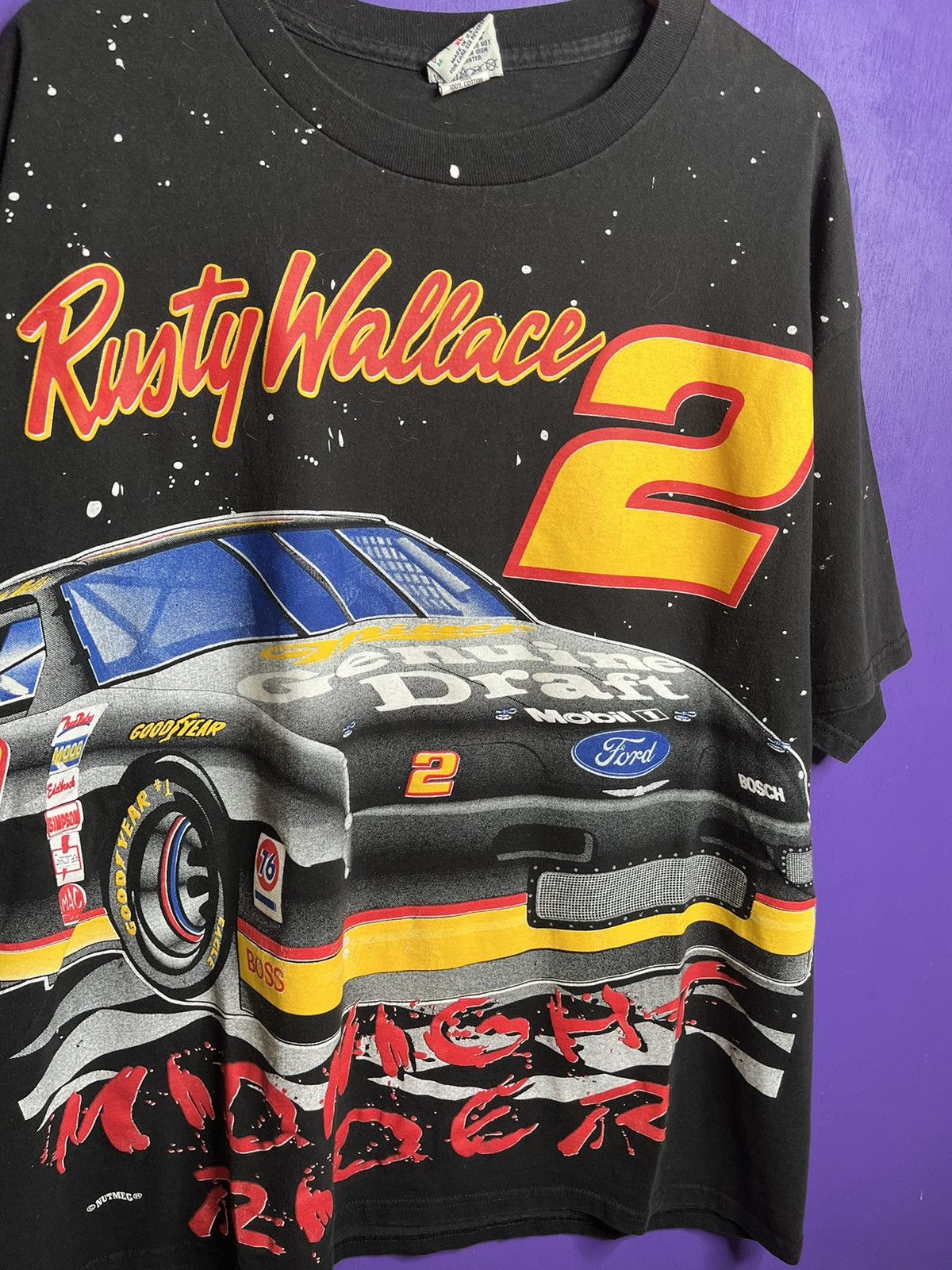 NASCAR × Nutmeg × Vintage Vintage 90s Rusty Wallace Midnight rider AOP t-shirt Size US XL / EU 56 / 4 - 3 Thumbnail