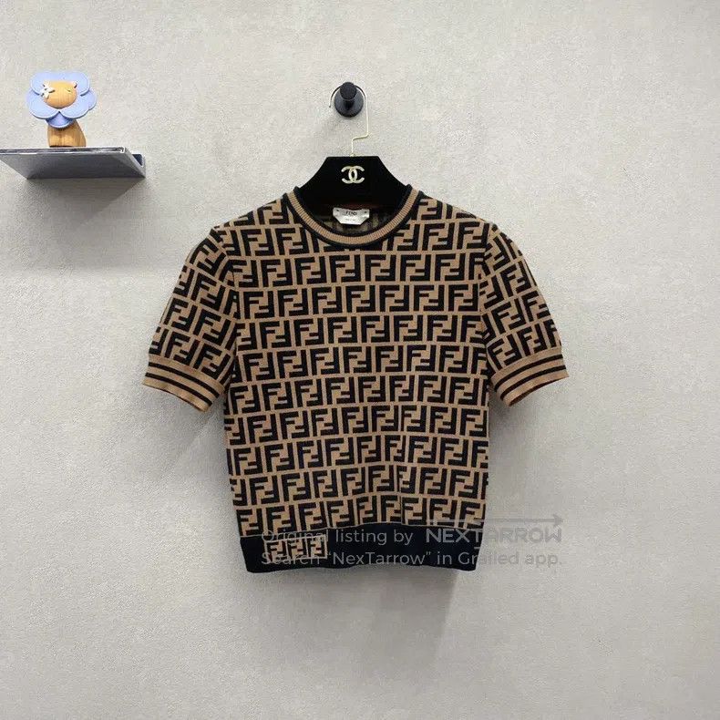 Fendi Fendi Printed Monogram Knit Short Sleeve Size XXS / US 00 / IT 34 - 1 Thumbnail