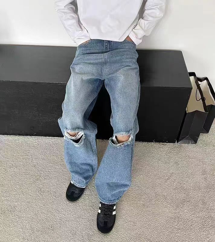 Japanese Brand × Jean High street vintage casual ripped design baggy jeans Size US 32 / EU 48 - 3 Thumbnail
