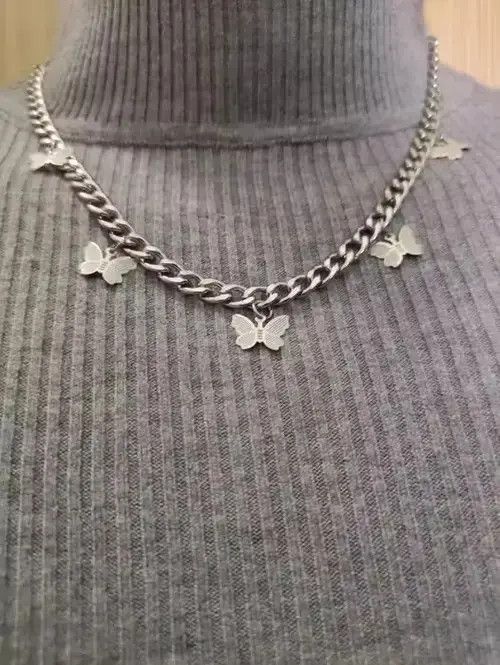 Jewelry Butterfly Punk Necklace Chain Choker Size ONE SIZE - 3 Thumbnail