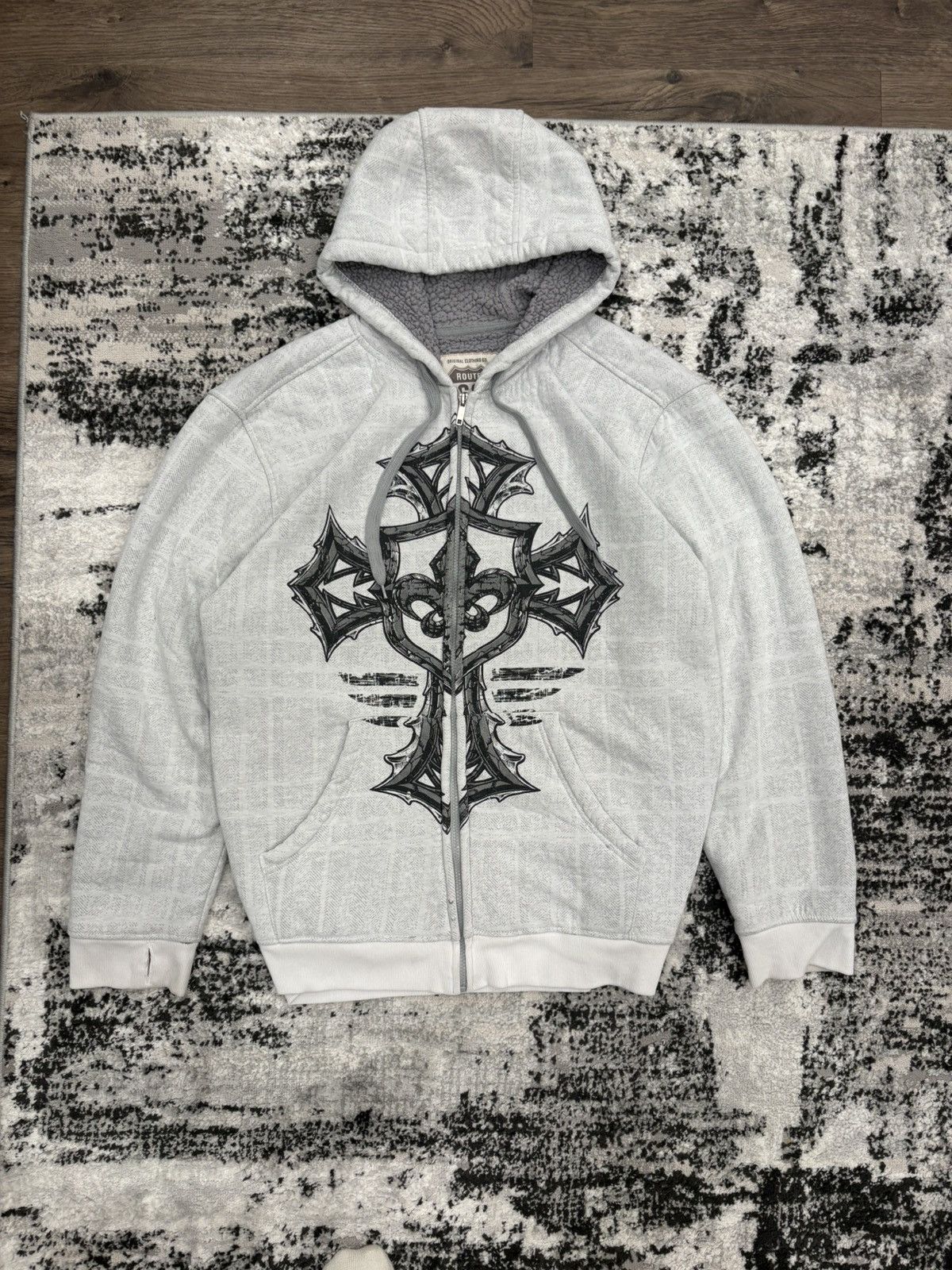 Route 66 Y2K Vintage Zip Up Hoodie Size US XL / EU 56 / 4 - 1 Thumbnail