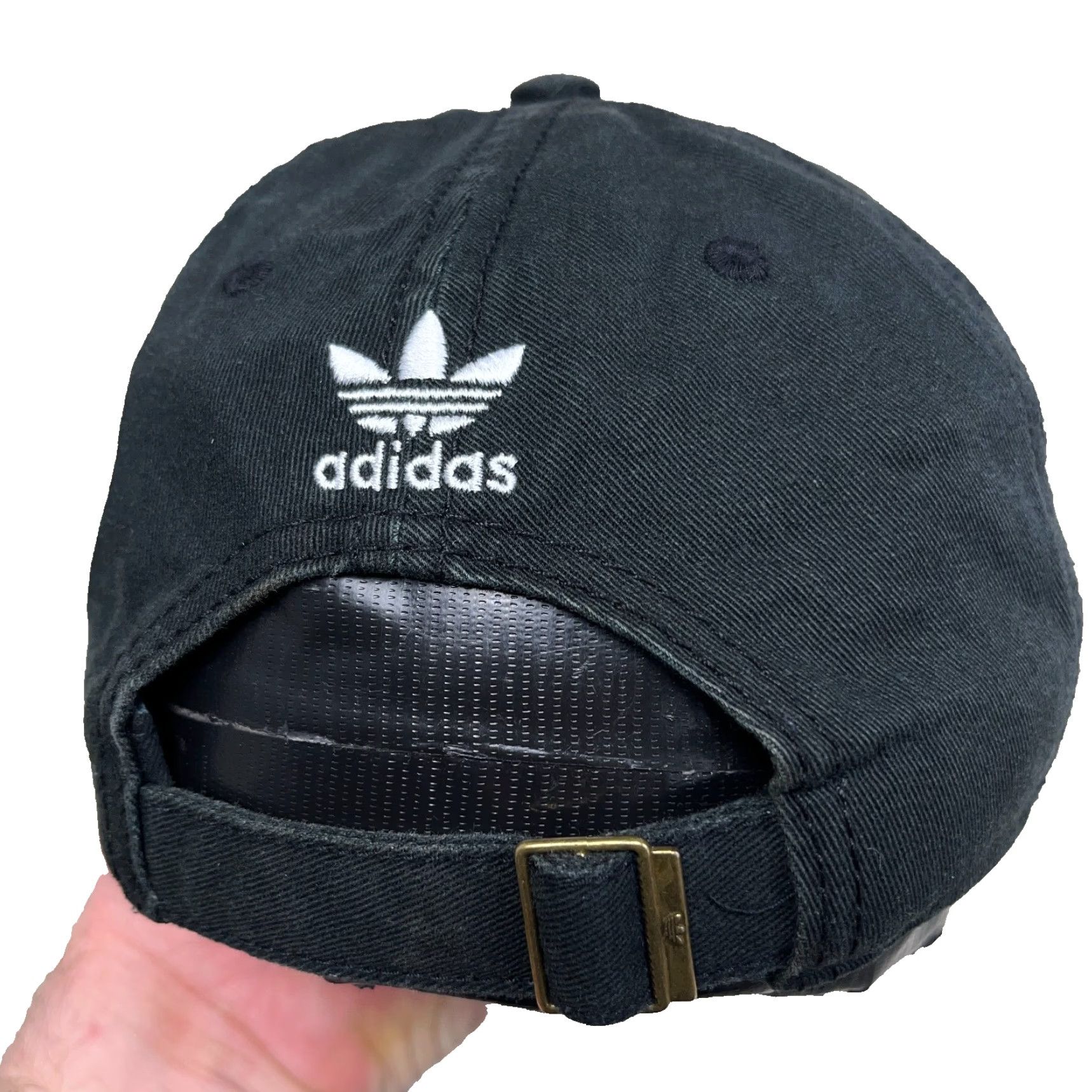 Adidas Adidas Hat Cap Strap Back Black White Trefoil Logo Twill Dad Adjustable Adult One Size Black Baseball Cap Mens Retro Logo Outdoor Sports Cap Size ONE SIZE - 2 Thumbnail