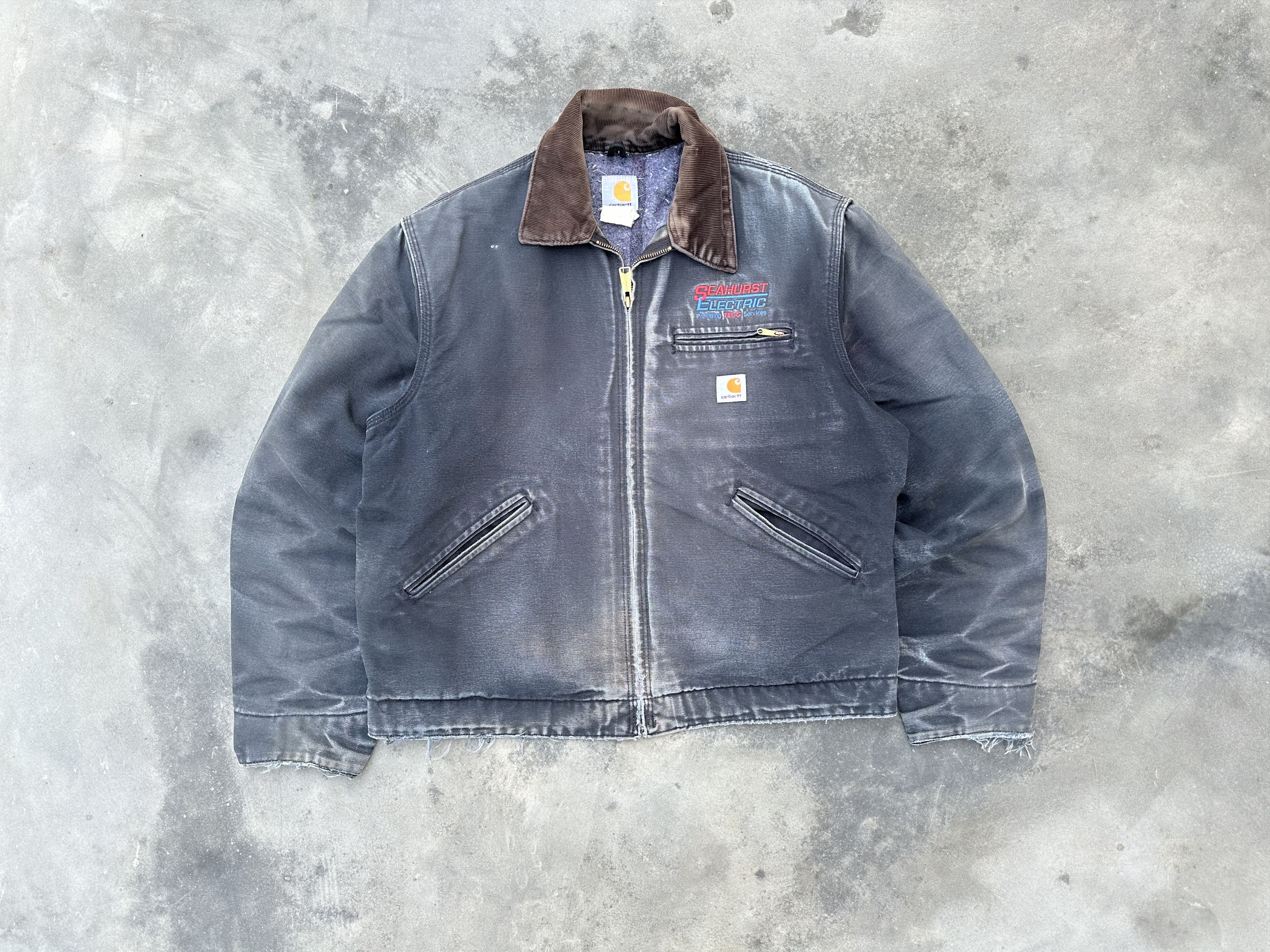 Carhartt Vintage Carhartt Distressed Detroit Jacket – Faded Black Size US L / EU 52-54 / 3 - 1 Thumbnail