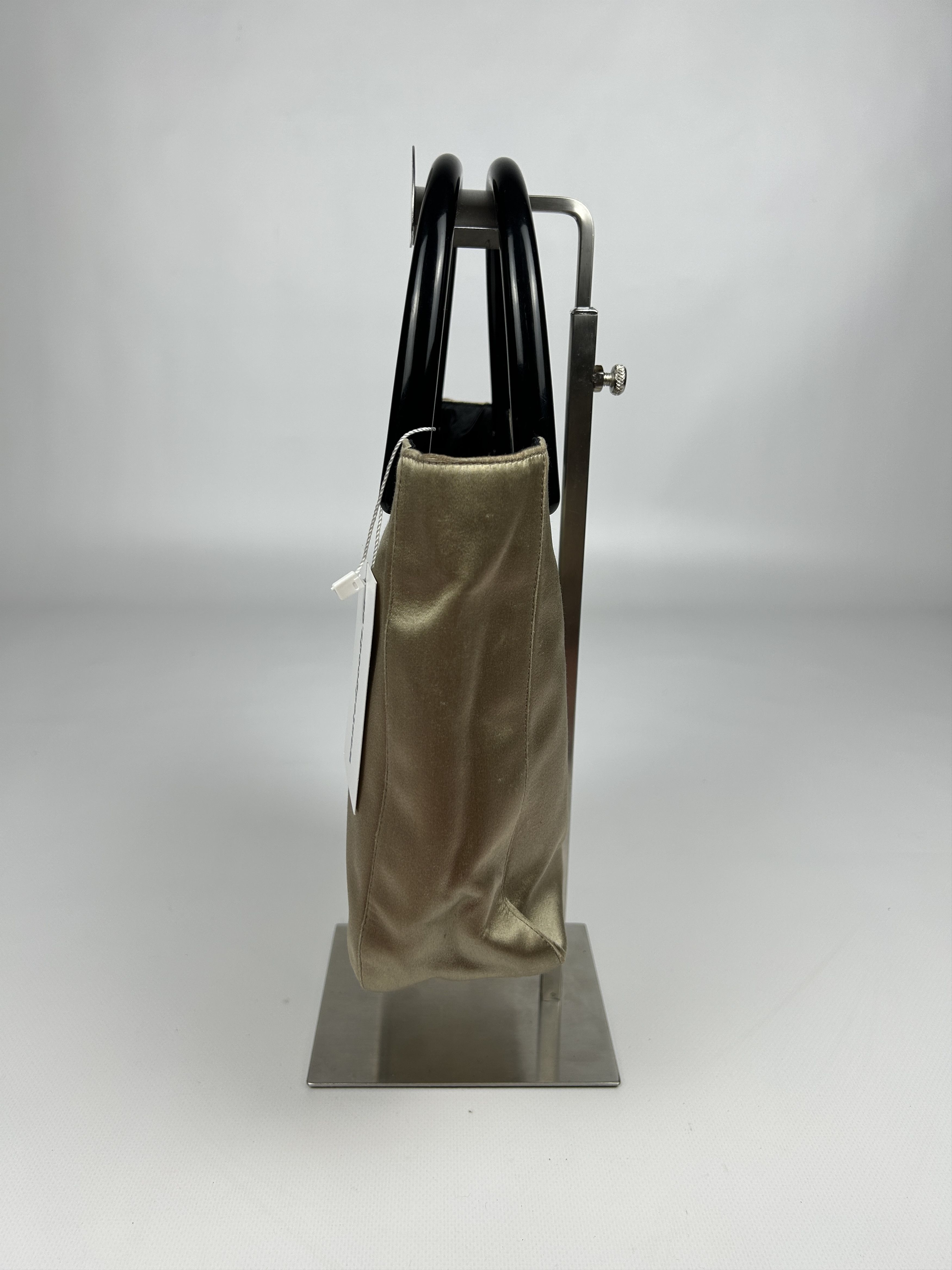 Prada Prada triangle logo velvet plastic handle mini tote bag Size ONE SIZE - 6 Thumbnail
