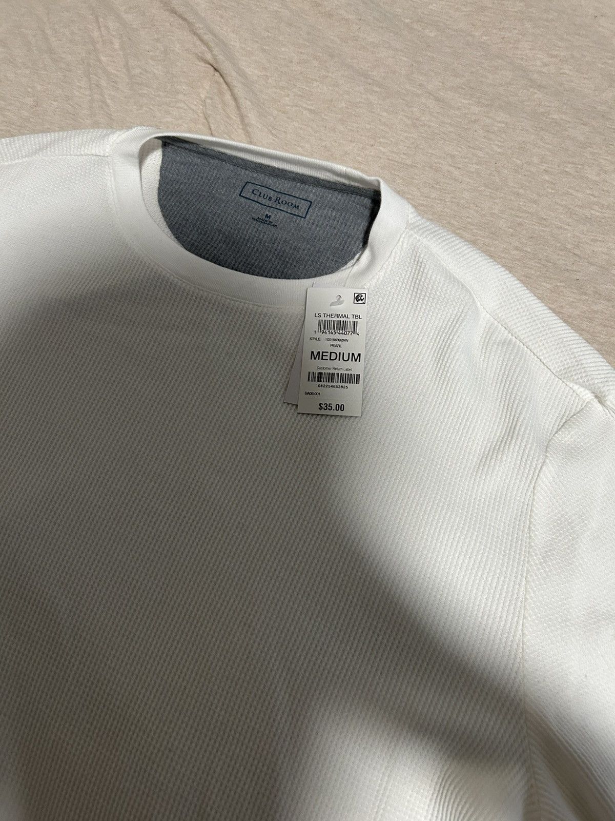 Club Room New With Tags White Club Room ribbed crew neck t-shirt Size US M / EU 48-50 / 2 - 2 Thumbnail