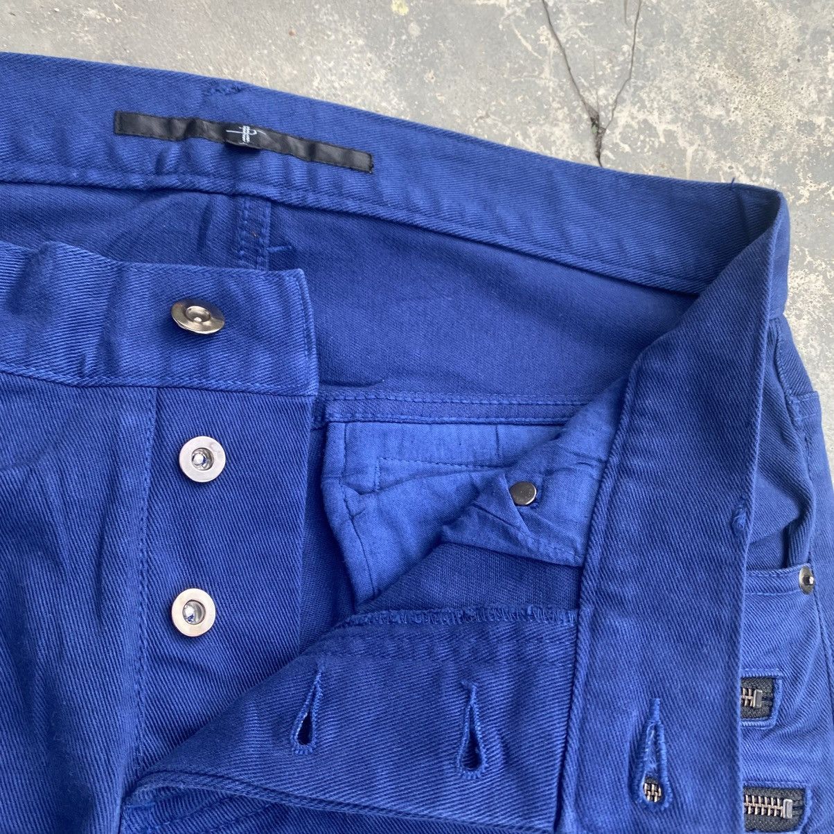 NO ID NO ID Navy Zipper Flared Stretchable Jeans Size US 33 - 9 Thumbnail