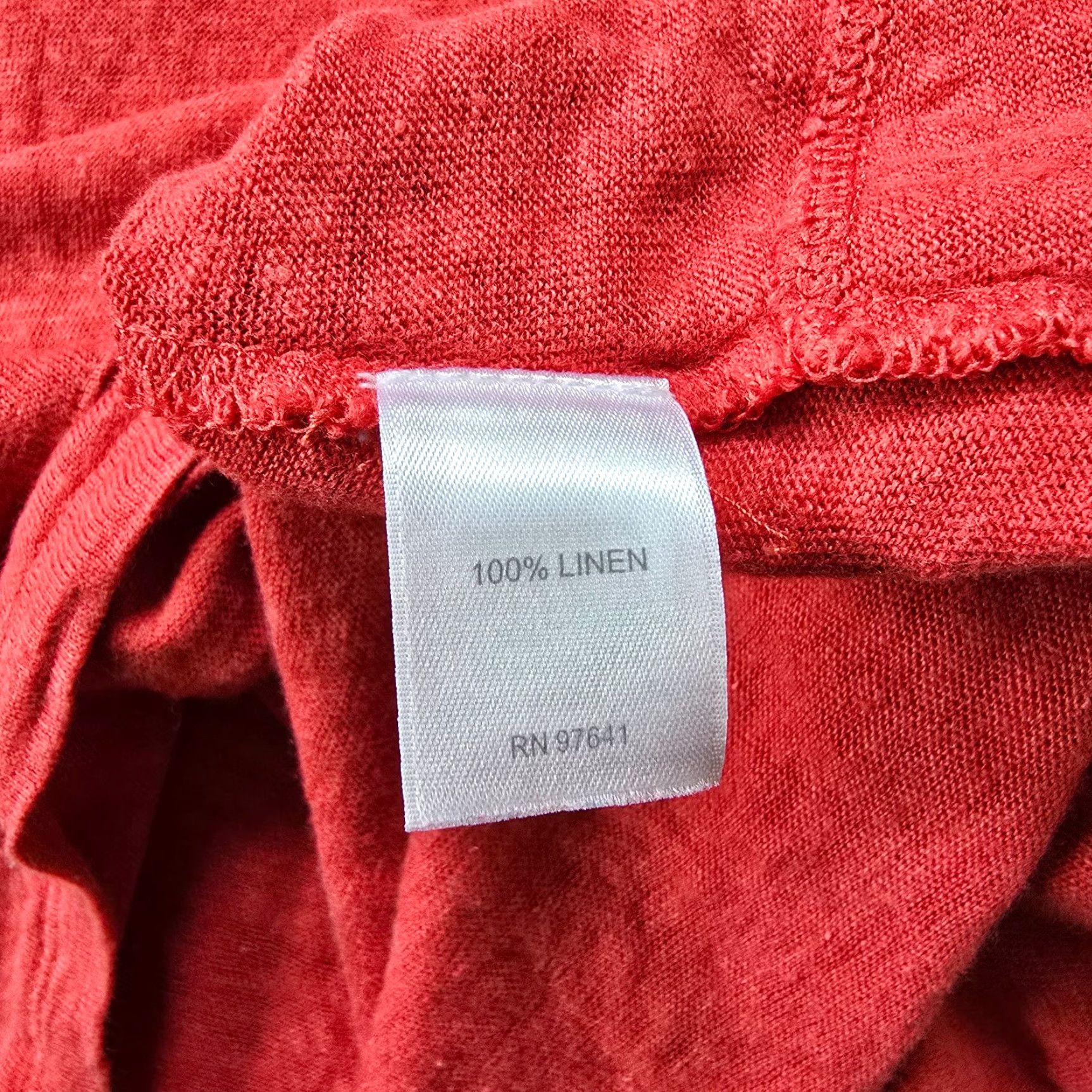 J. Jill J Jill Top Womens Size Small Petite Red Linen Short Sleeve Round Neck Blouse Size S / US 4 / IT 40 - 7 Thumbnail