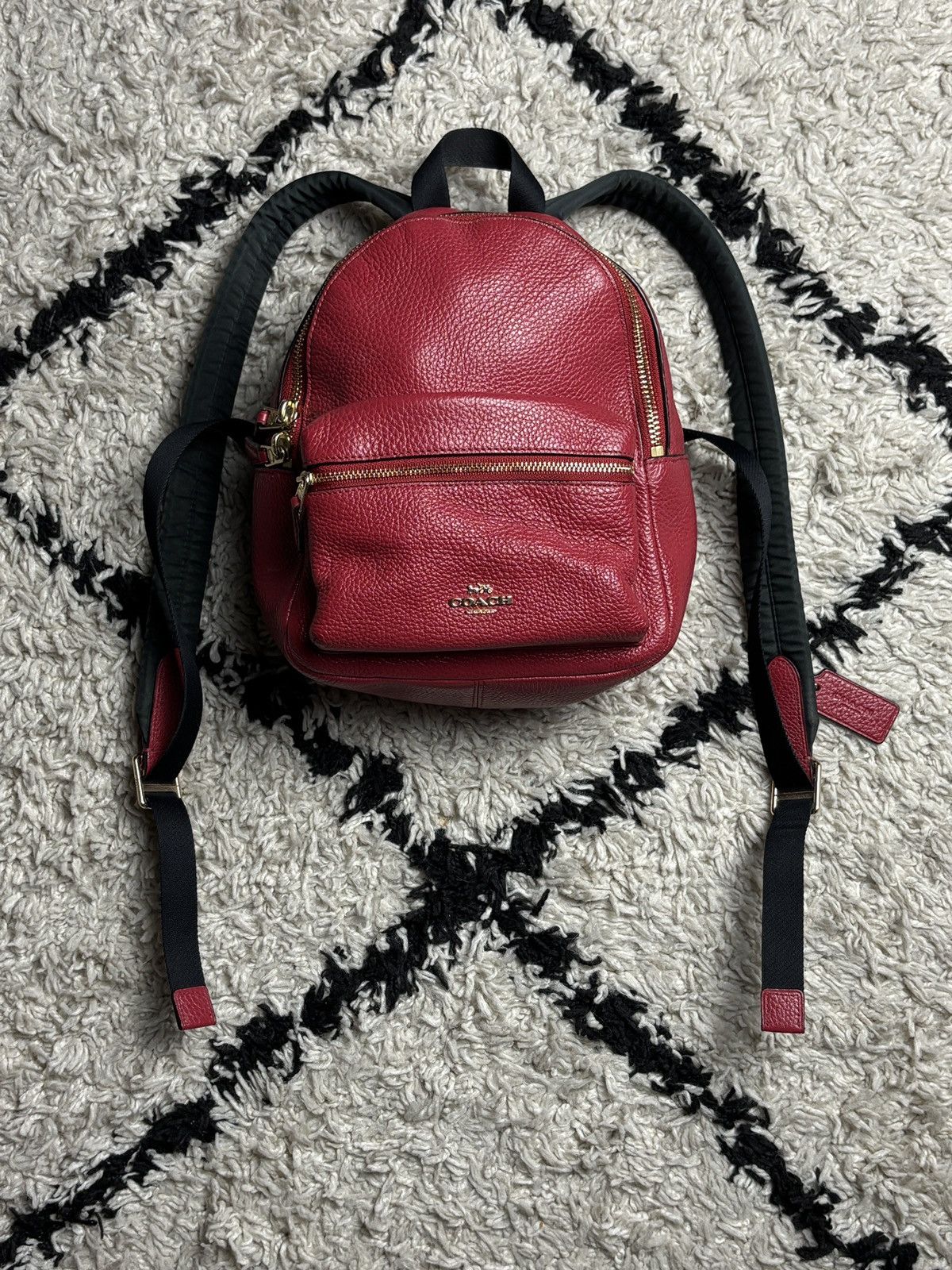 Coach Coach Red Leather Charlie Backpack Size ONE SIZE - 1 Thumbnail
