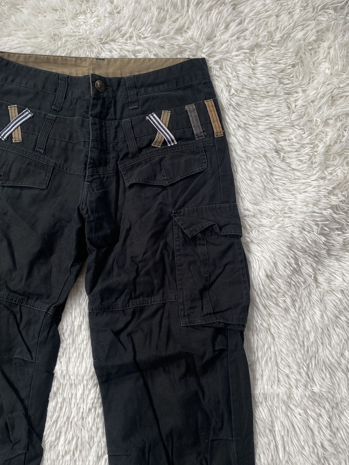 Japanese Brand × Seditionaries 🔥RARE🔥Dominated Handcrafted Double waist Black Cargo Pant Size US 31 - 4 Thumbnail