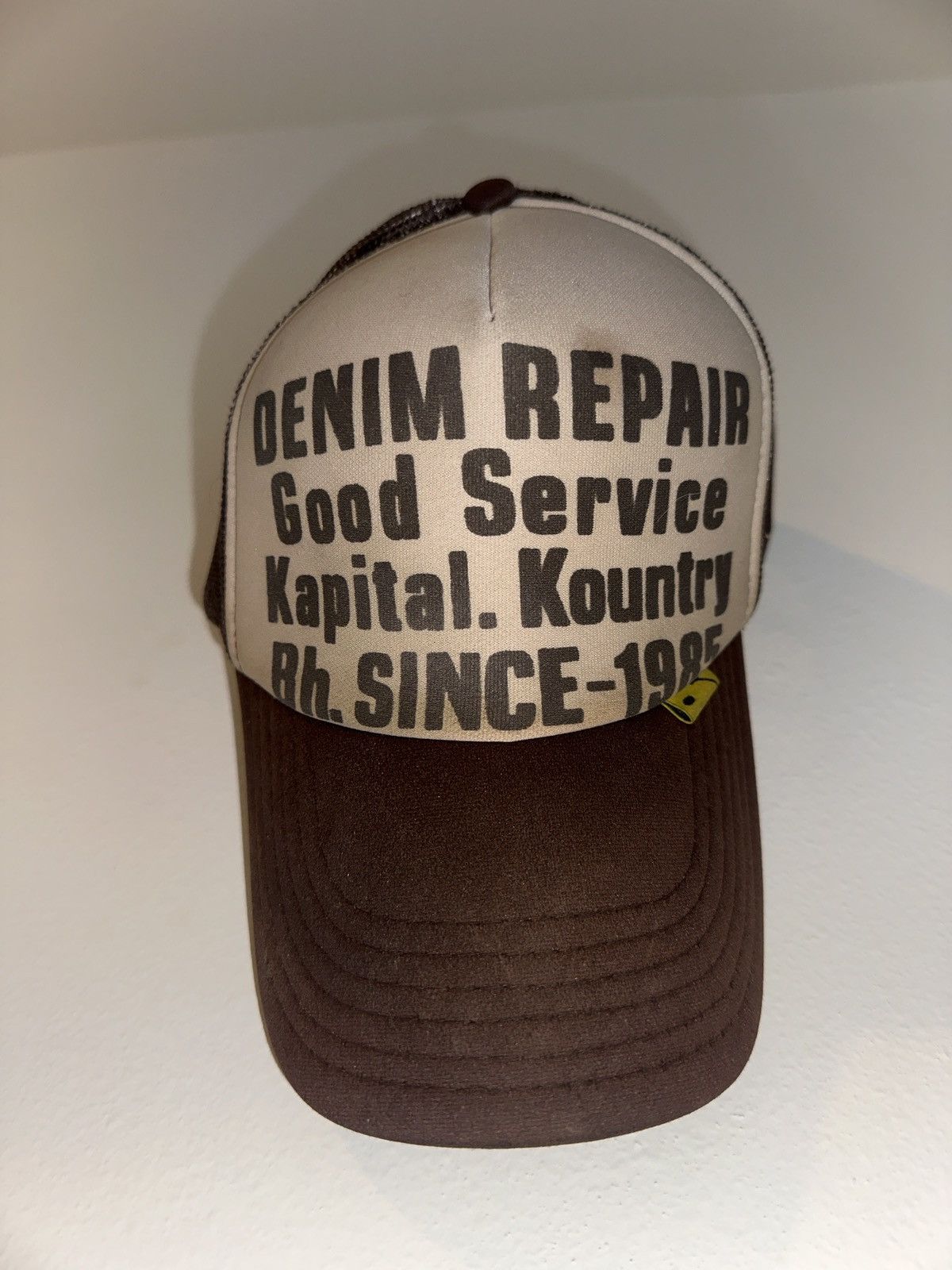 Kapital Kountry Kapital Kountry Denim Repair Good Service Trucker Hat Brown Size ONE SIZE - 8 Thumbnail