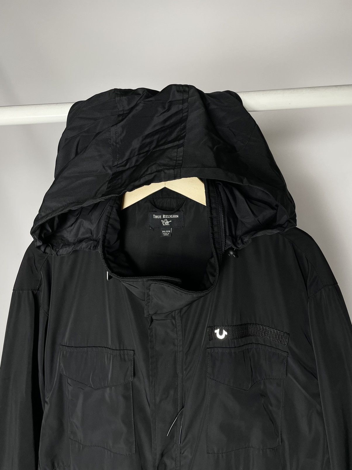 True Religion True Religion Light Hooded Black Supreme Nylon Rain Jacket Size US XXL / EU 58 / 5 - 1 Thumbnail