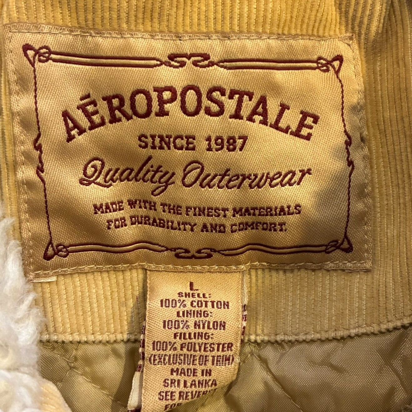Vintage Aéropostale Beige Full Zip Jacket Women L Fur Trim Heritage Basic Coat mid-length Size L / US 10 / IT 46 - 6 Thumbnail