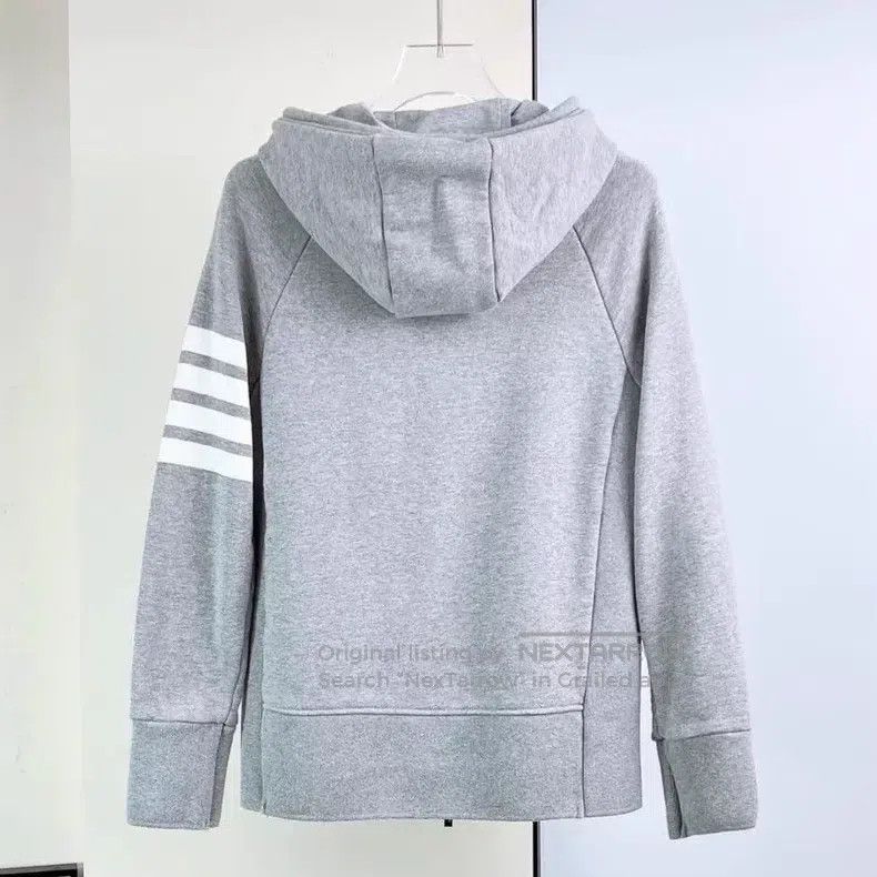 Thom Browne Thom Browne Gray Hooded Sweatshirt Jacket Size US S / EU 44-46 / 1 - 2 Thumbnail