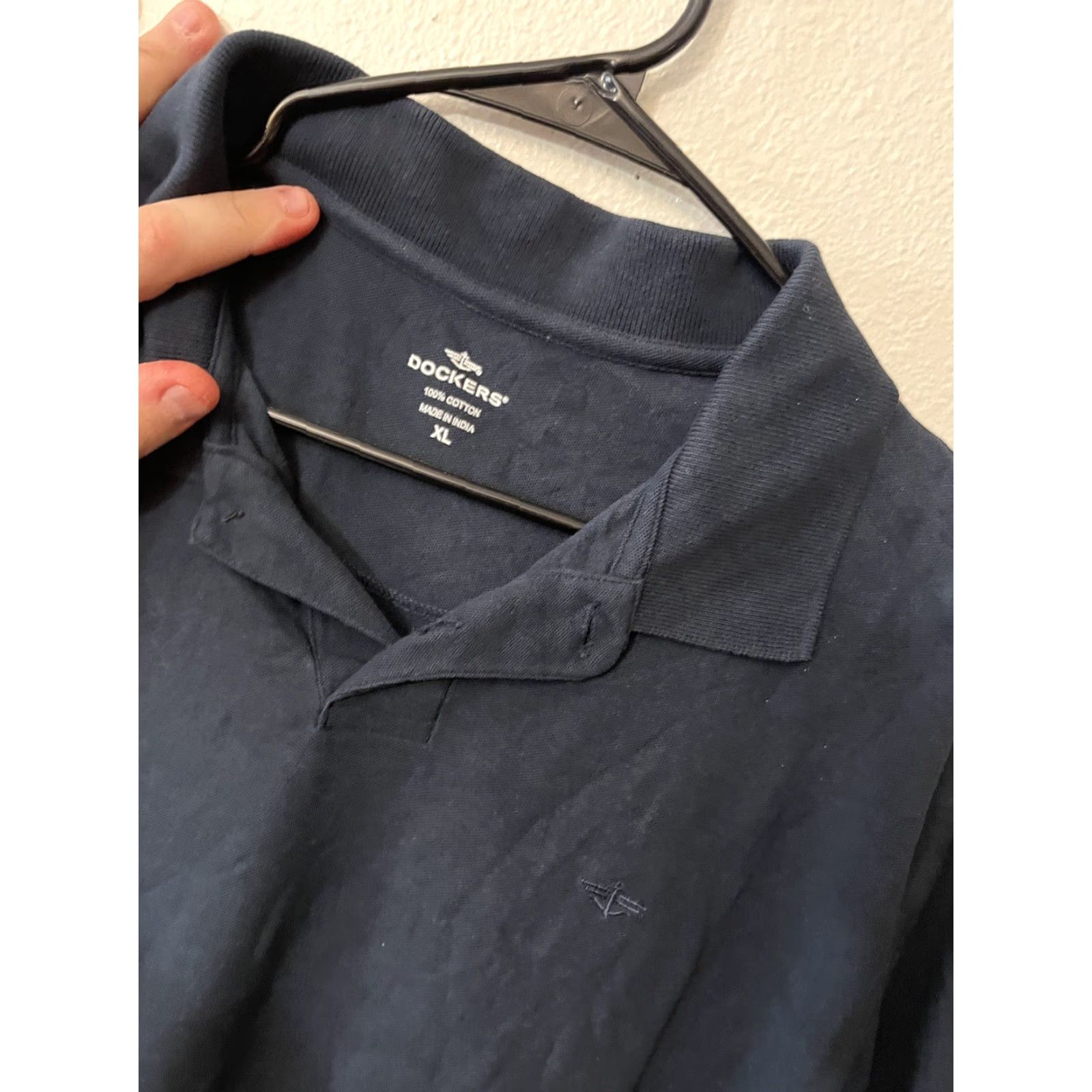 Dockers VINTAGE DOCKERS Polo Shirt Navy Blue Solid Men XL Size US XL / EU 56 / 4 - 3 Thumbnail