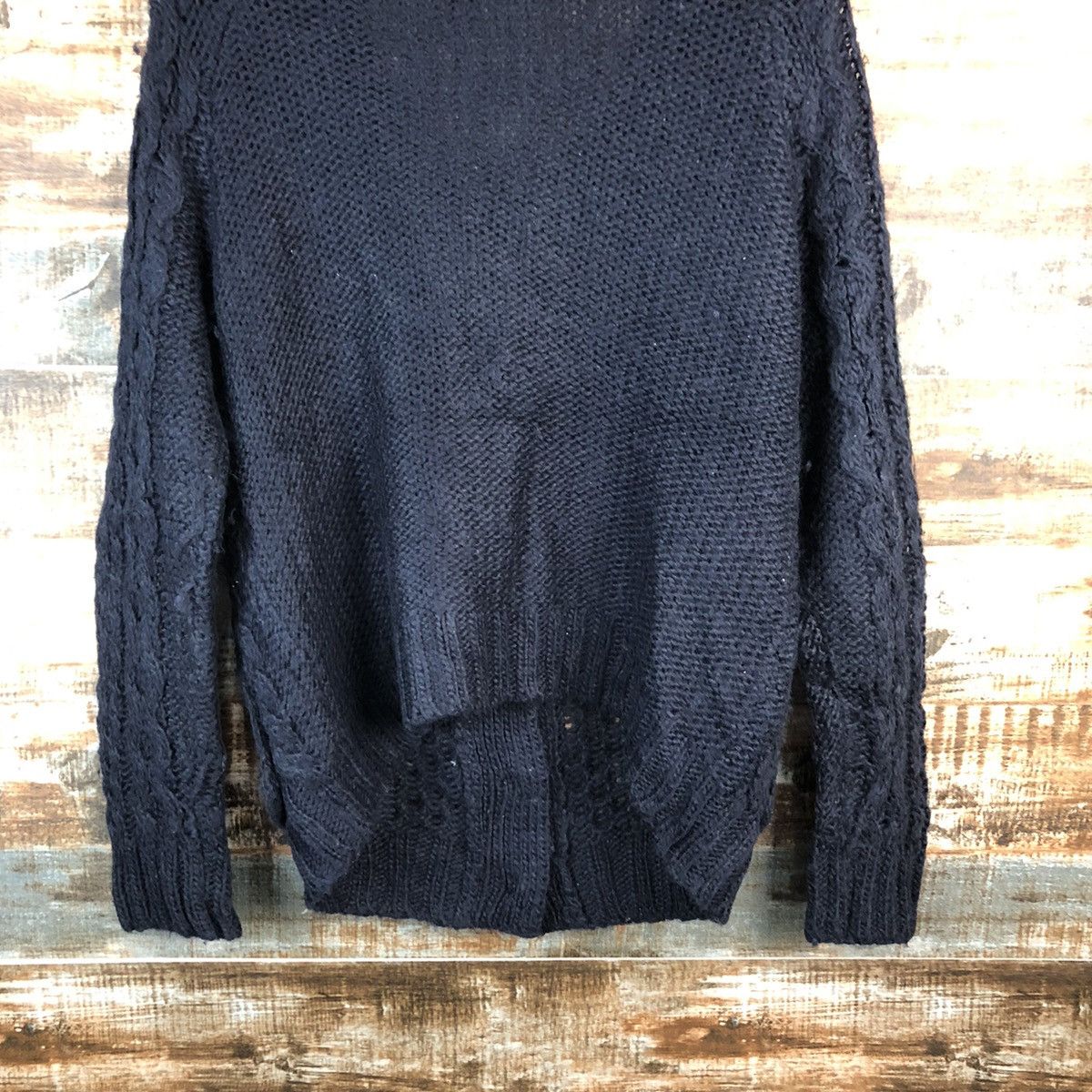 Japanese Brand Earth & Music Econogly Dark Blue Cardigan Knitwear #A2469 Size M / US 6-8 / IT 42-44 - 14 Thumbnail