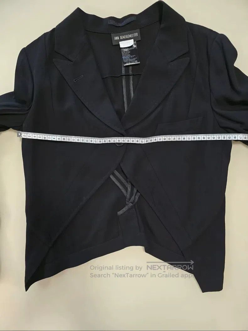 Ann Demeulemeester Ann Demeulemeester Black short suit jacket, 84% viscose + Size XS / US 0-2 / IT 36-38 - 7 Thumbnail