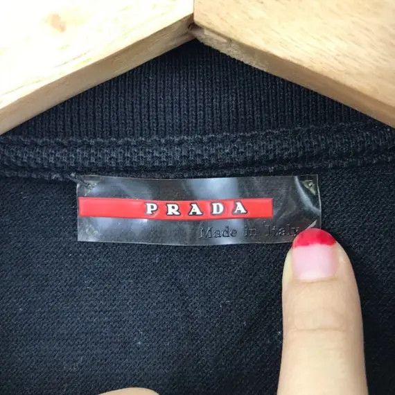 Prada Vtg 90' PRADA LINEA ROSSA Minimalist Design Polo Tee Shirt Size US L / EU 52-54 / 3 - 8 Thumbnail