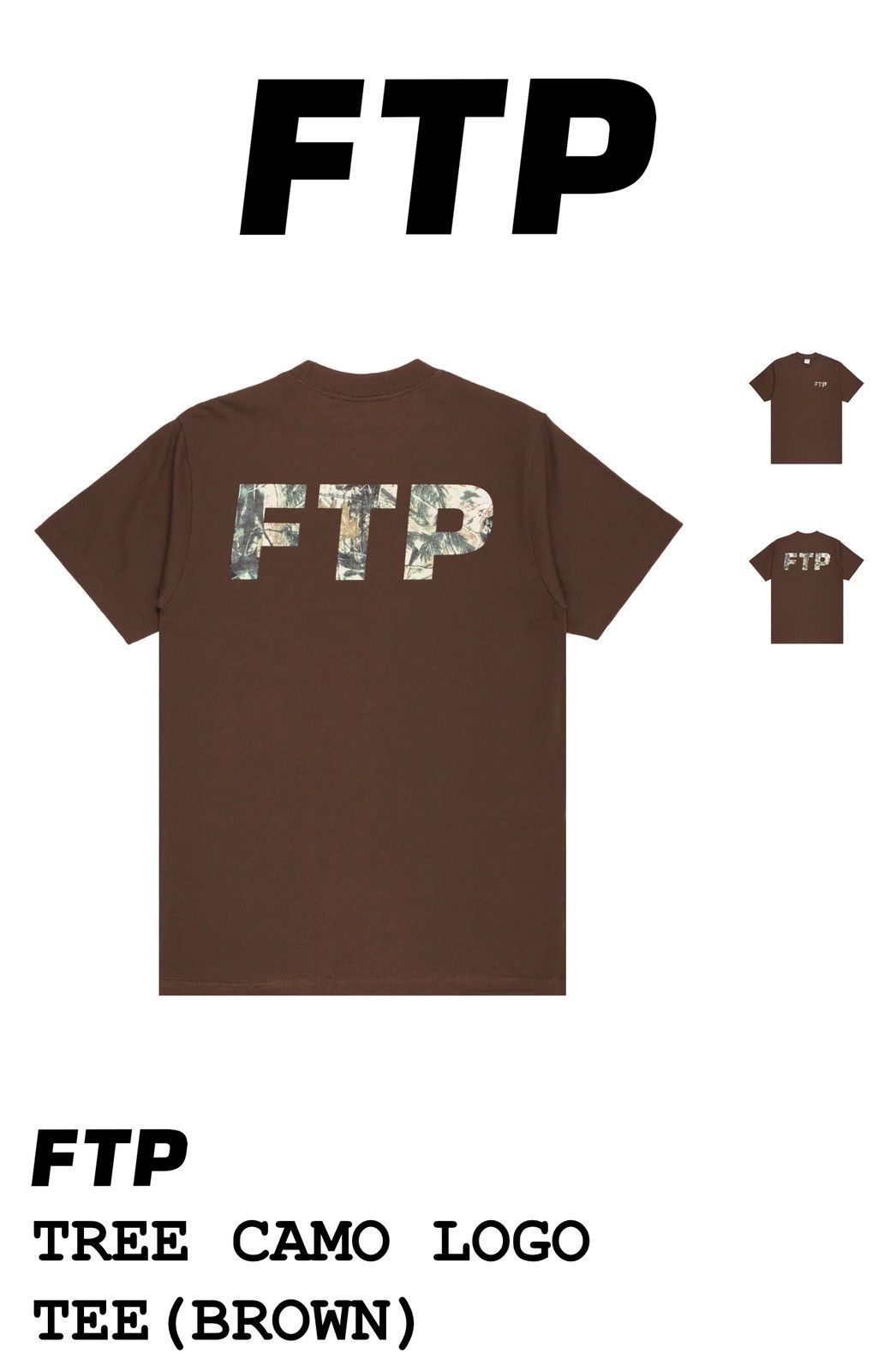 Fuck The Population Ftp real tree camo logo tee (brown) Size US L / EU 52-54 / 3 - 4 Thumbnail