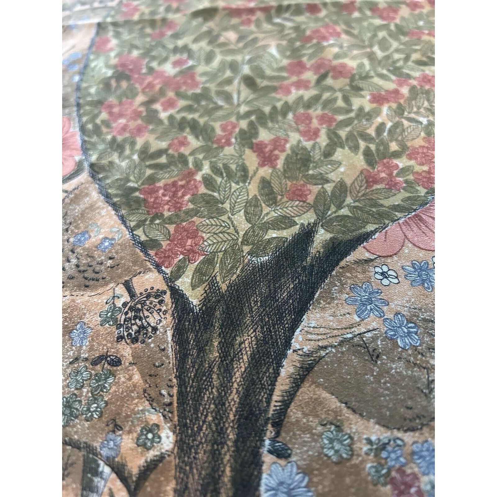 Other RENARD Beige & Brown Floral Silk Scarf 35" - 33´´ EX COND Size ONE SIZE - 3 Thumbnail