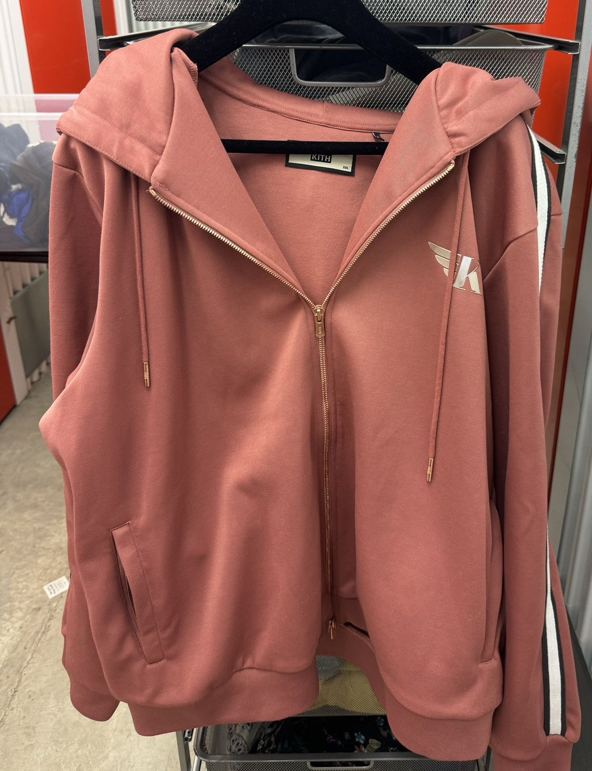 Image of Kith Brickdust Zip Up Hoodie Men’S in Pink, Men's (Size 2XL)