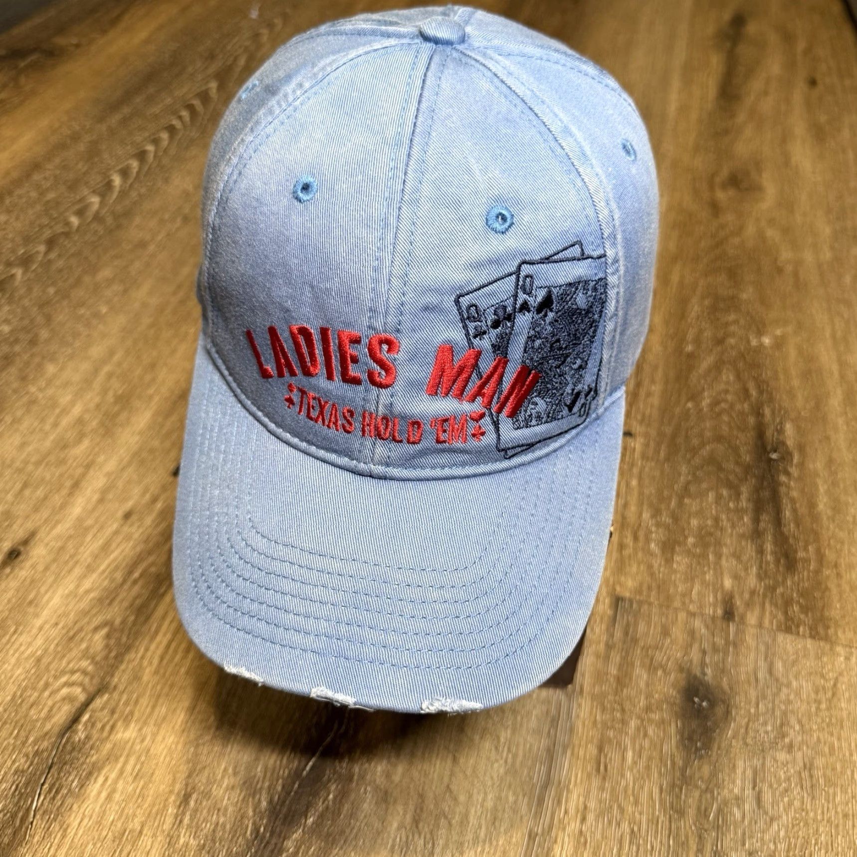 Vintage VINTAGE WSOP World Series Of Poker Hat Queen King Cap Blue Red Ladies Man Distressed Baseball Cap Mens One Size Blue Size ONE SIZE - 2 Thumbnail