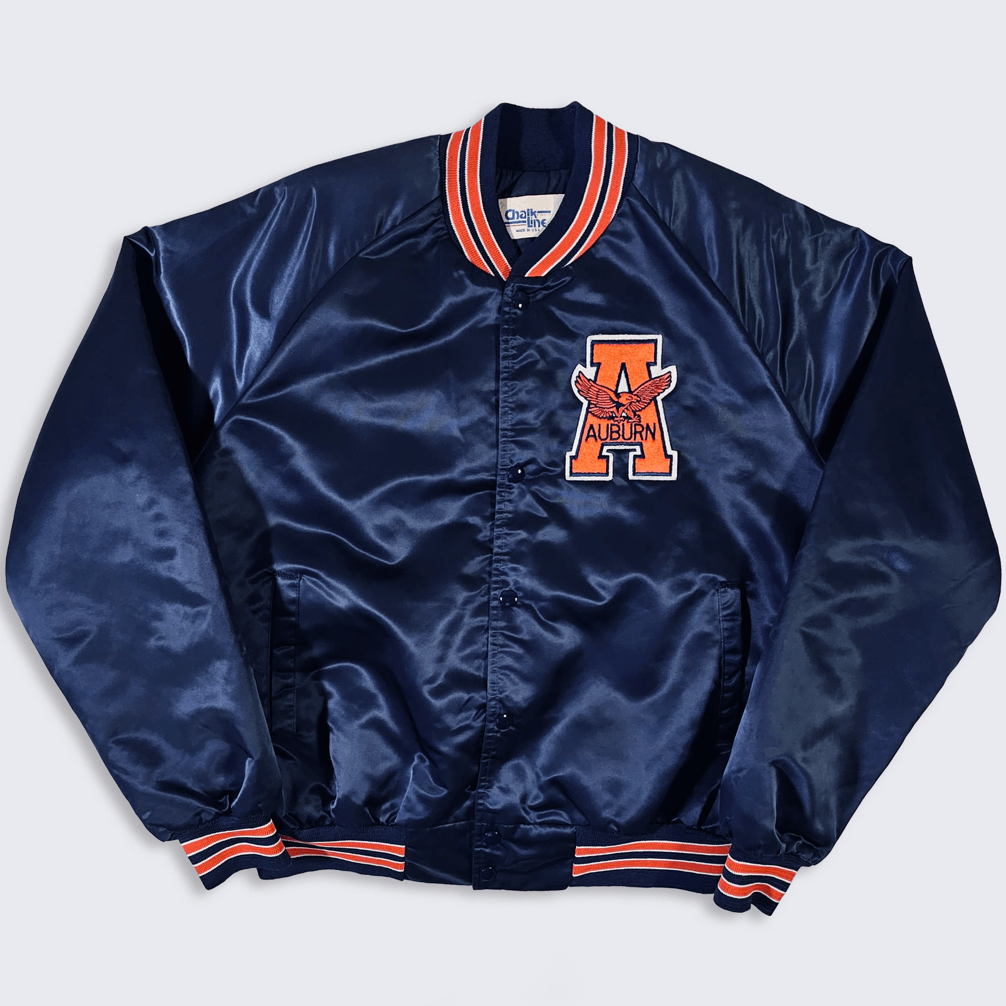 Chalk Line Auburn Tigers Vintage 80s Chalk Line Satin Bomber Jacket Size US L / EU 52-54 / 3 - 2 Thumbnail