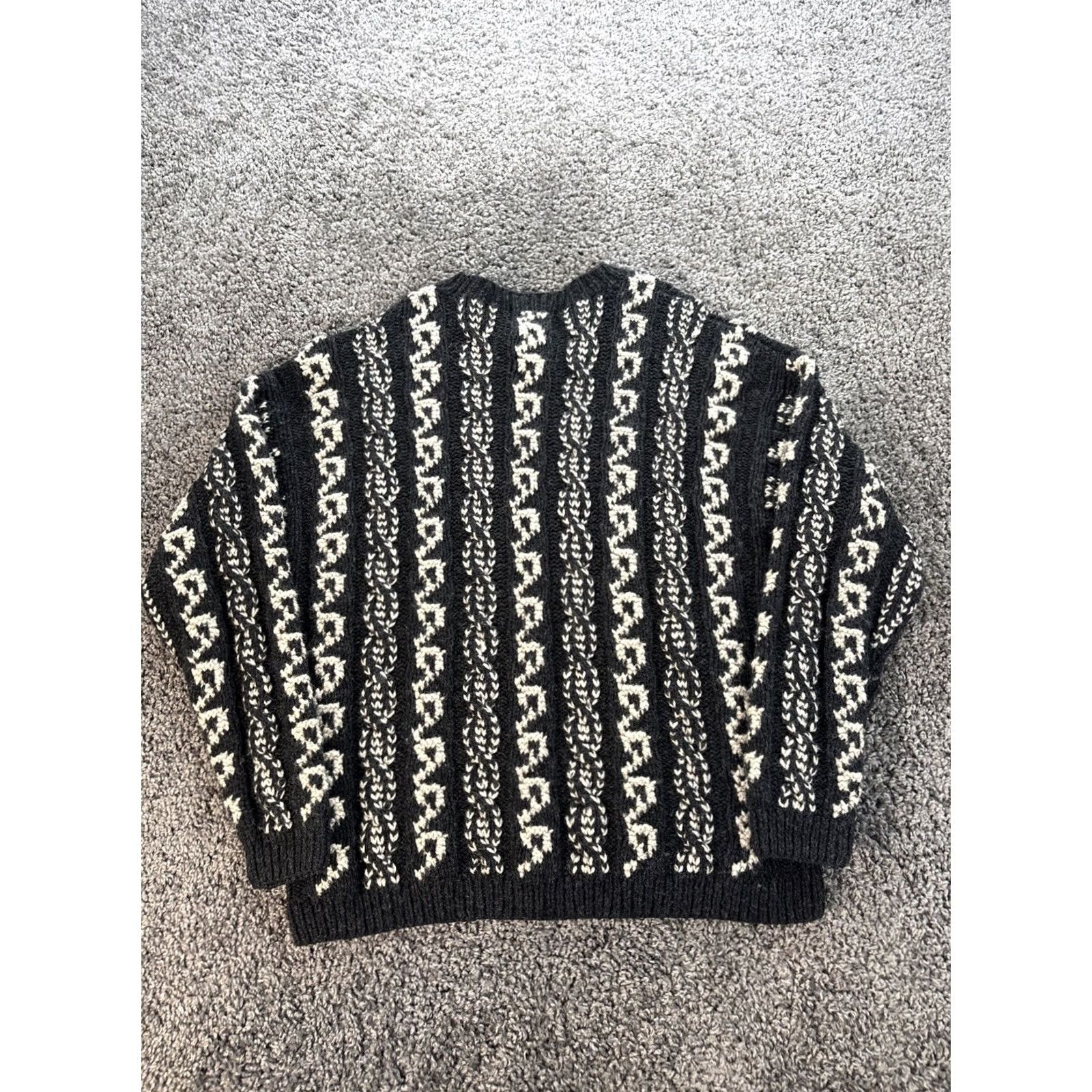 Vintage VINTAGE Davis & Squire Mens Sweater XL Fair Isle Cable Knit Chunky Fisherman 90s Size US XL / EU 56 / 4 - 5 Thumbnail