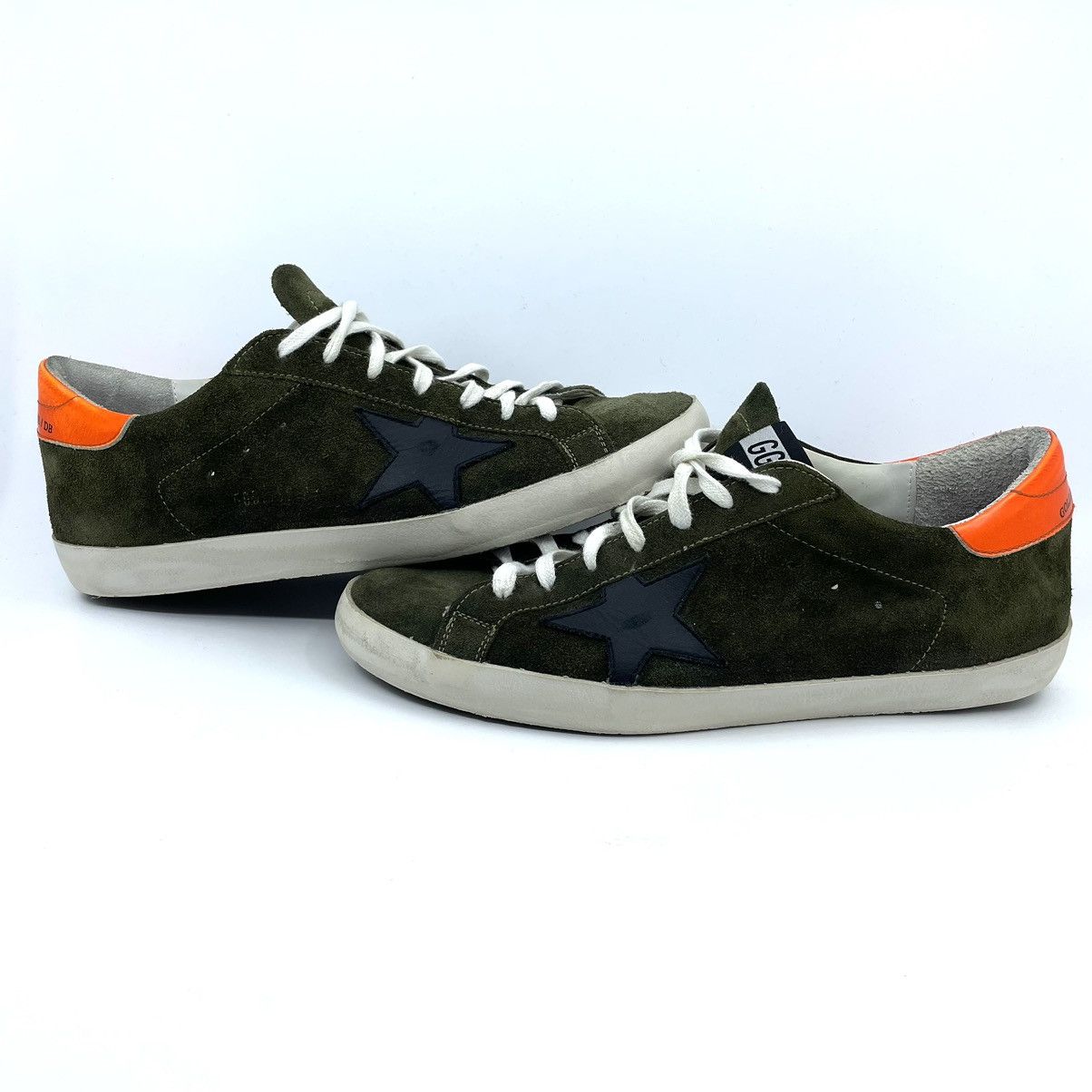 Designer Distressed Golden Goose Superstar Olive Suede Sneakers Size US 10 / EU 43 - 10 Thumbnail