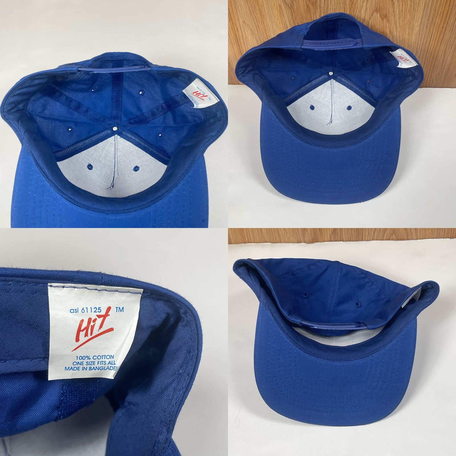Vintage HIT Adult Adjustable Snapback Trucker Baseball Hat Cap Solid Blue Cotton | Casual Mens Hat Size ONE SIZE - 8 Thumbnail