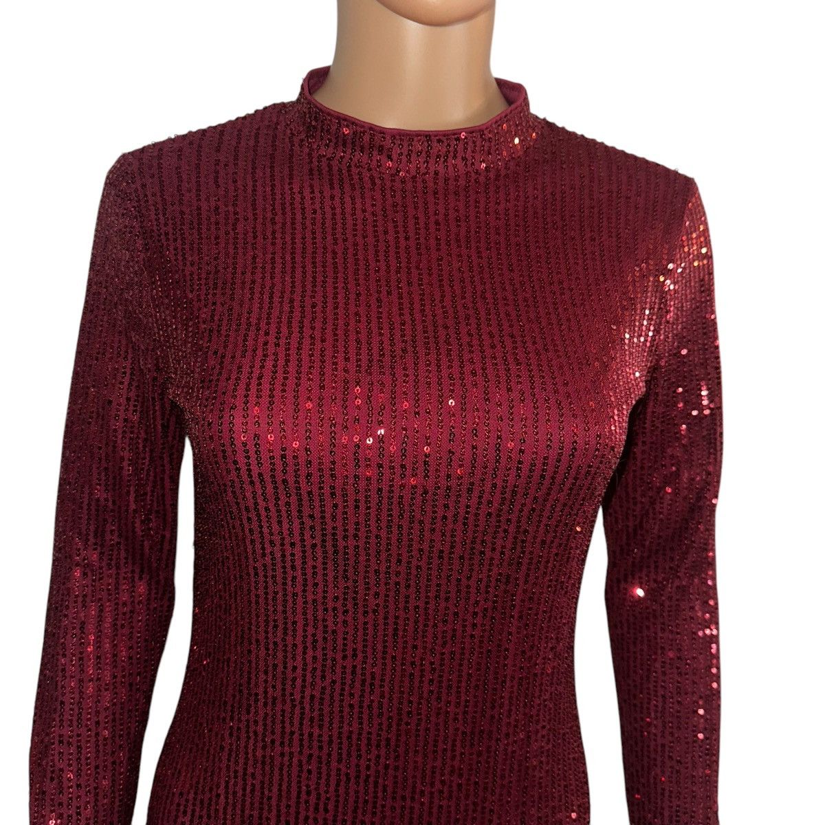 Other Red sequined long sleeve bodycon dress Size L / US 10 / IT 46 - 4 Thumbnail