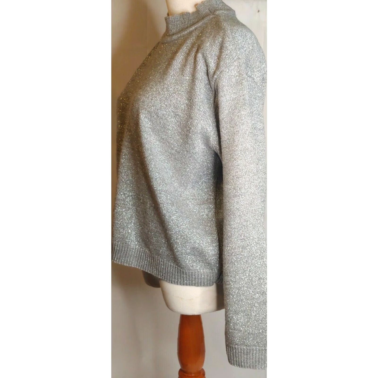 Vintage VINTAGE Willow Ridge Sweater Women Large Sparkly Silver Glitter Sweater Party Size L / US 10 / IT 46 - 3 Thumbnail