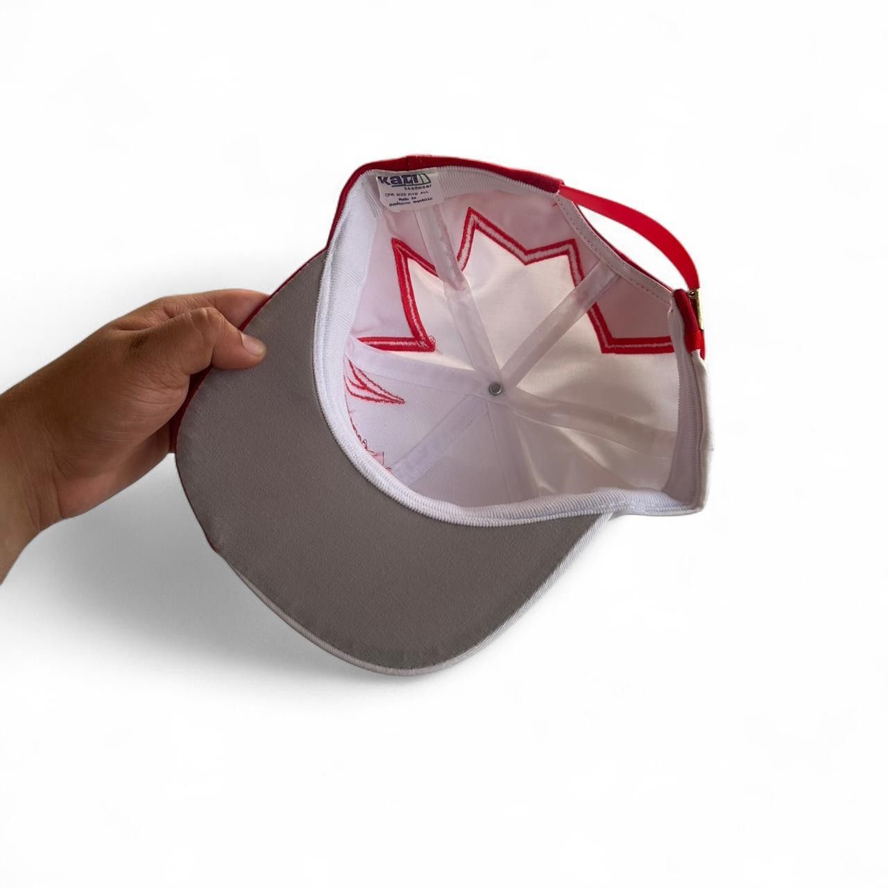 Vintage Vintage 80s Arco SHARKTOOTH hat white and red RARE VTG SHARK Size ONE SIZE - 5 Thumbnail