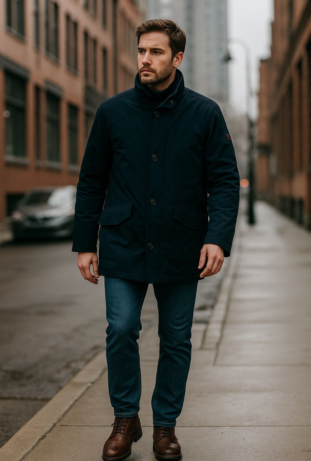 Strellson Navy Field Jacket – Quilted Lining Commuter Style