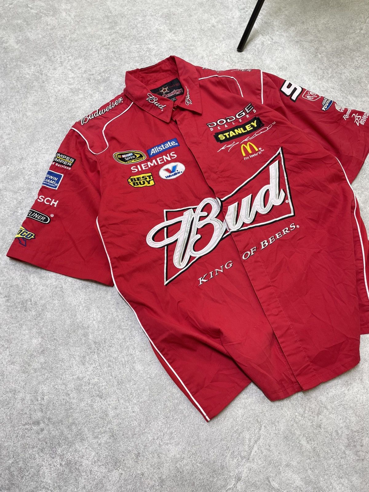 Ferrari × Jeff Hamilton × NASCAR Jeff Hamilton Budweiser Racing Jacket — Bold NASCAR Style Size US L / EU 52-54 / 3 - 2 Thumbnail