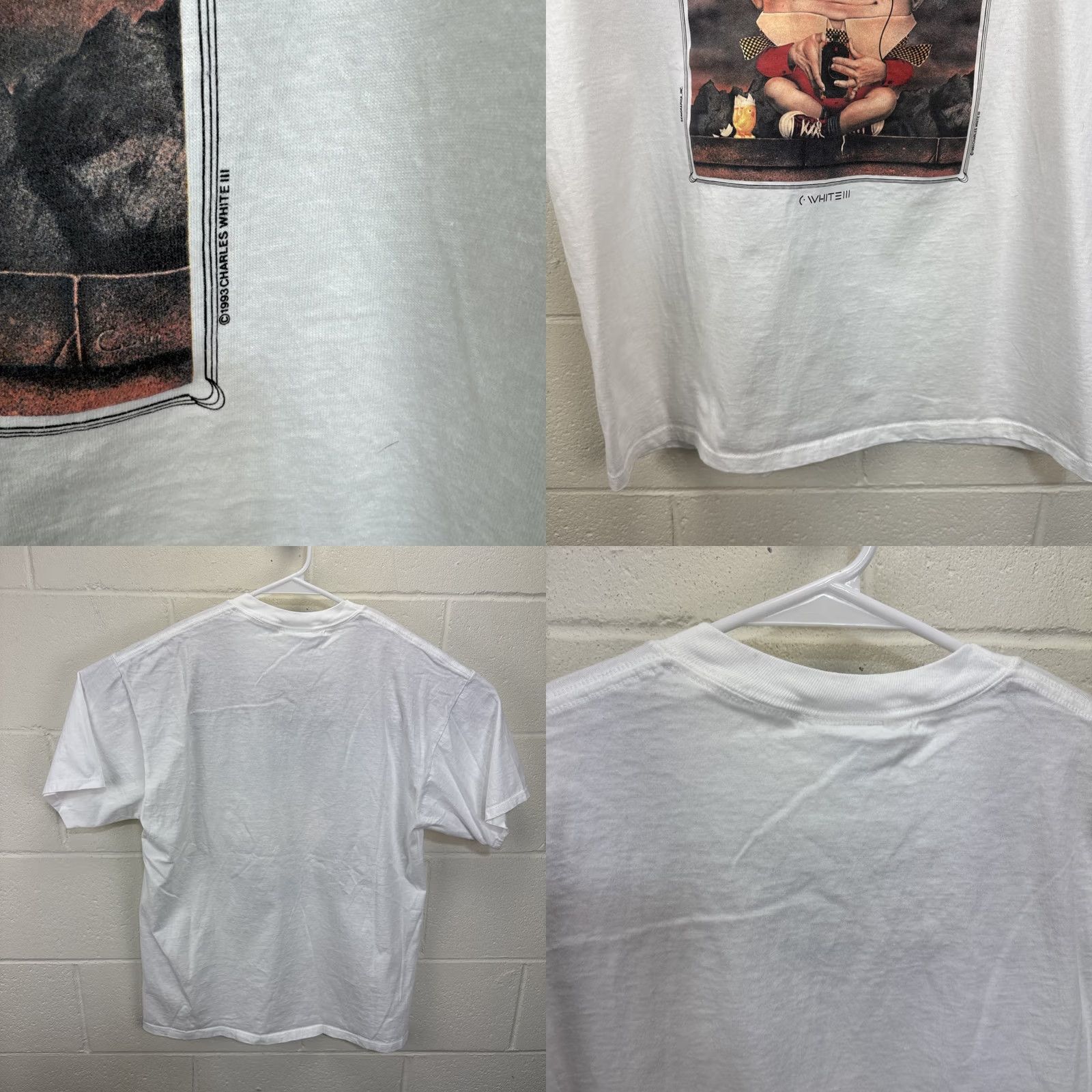 Vintage VINTAGE Serigraphia Inc T-Shirt Humpty Dumpty Art 90s White L Unisex Adults Crew Neck Short Sleeve Graphic Print Cotton Knit Reg/Regular Mens Womens Size US L / EU 52-54 / 3 - 9 Thumbnail