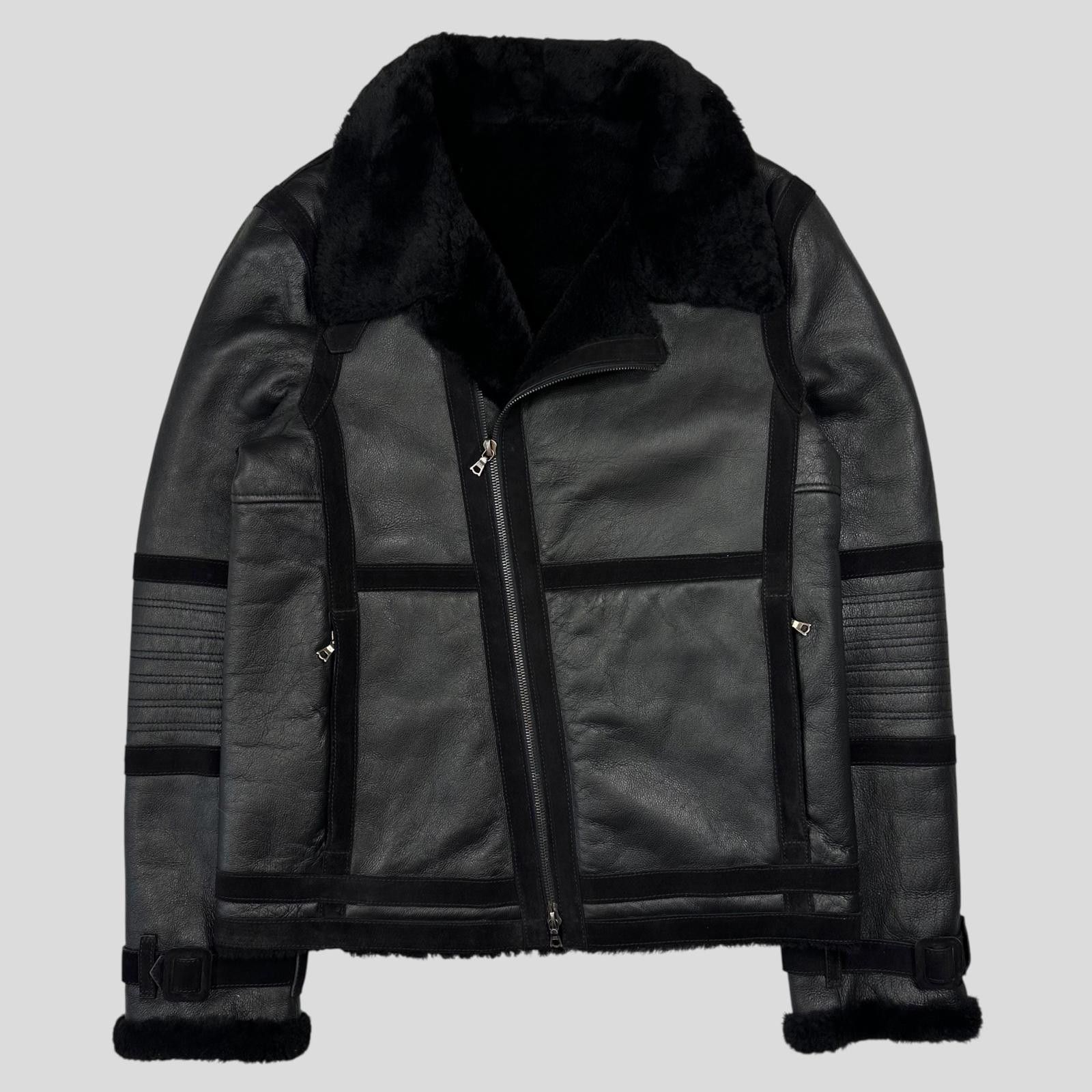 Neil Barrett Neil Barrett Leather Lamb Shearling Asymetric Biker Jacket S Size US S / EU 44-46 / 1 - 1 Thumbnail