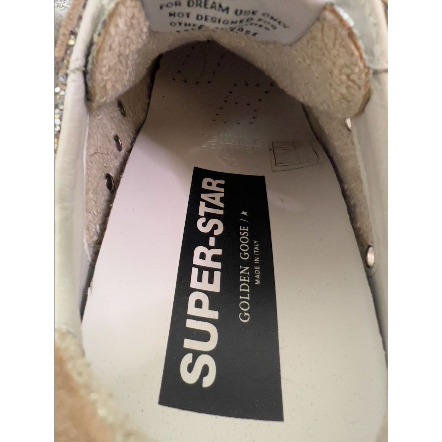 Golden Goose NWT GOLDEN GOOSE SUPERSTAR GLITTER SUEDE PLATINUM BEIGE SZ 6 Size US 6 / IT 36 - 7 Thumbnail