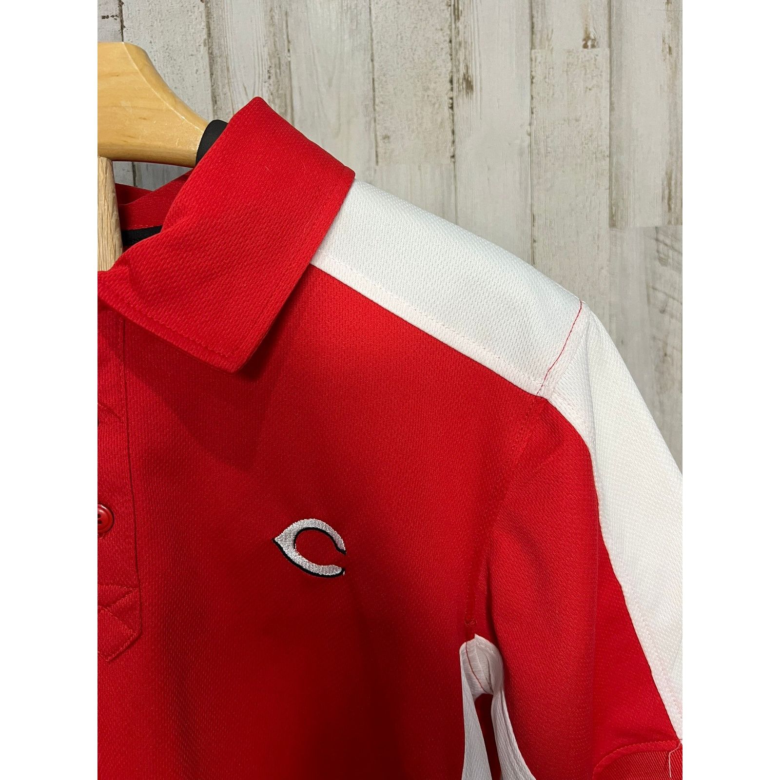 MLB Cincinnati Reds Men's Polo Shirt Red Medium Short Sleeve Size US M / EU 48-50 / 2 - 2 Thumbnail