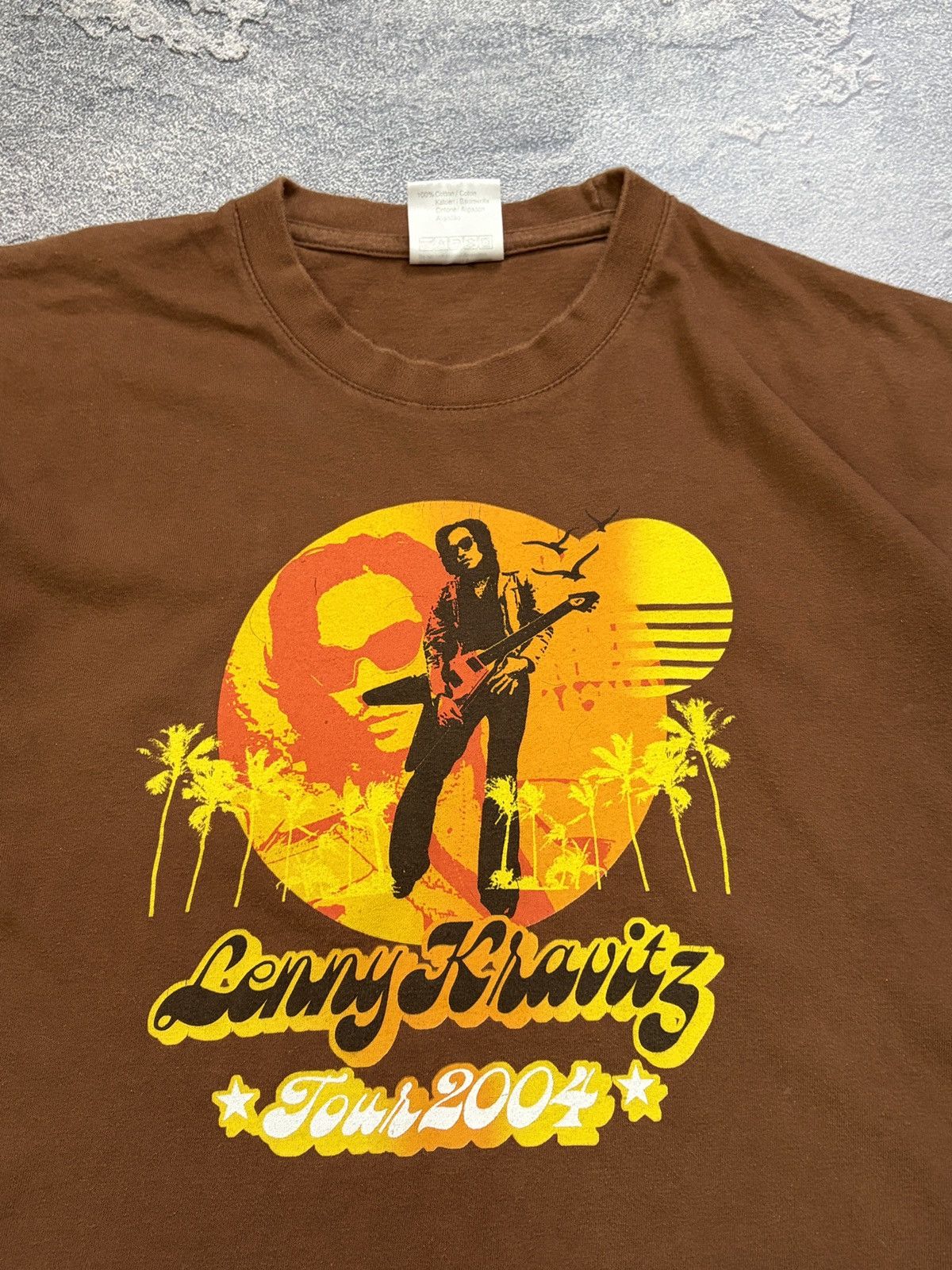 Vintage 2004 Lenny Kravitz Baptist Tour Tee B&C Tag Brown Size S Size US S / EU 44-46 / 1 - 4 Thumbnail