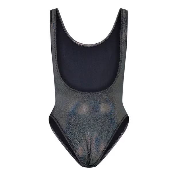 Balmain o1g2r1mq0924 Logo Metallic Swimsuit in Black & Silver Size XS / US 0-2 / IT 36-38 - 2 Thumbnail