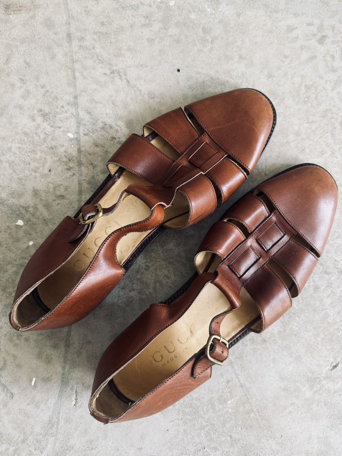 Gucci Gucci Fisherman Leather Sandals Size US 10.5 / EU 43-44 - 2 Thumbnail