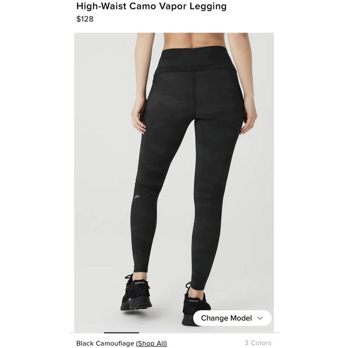 Alo Yoga ALO Yoga Vapor High Waist Leggings Black Camo Women's Small
