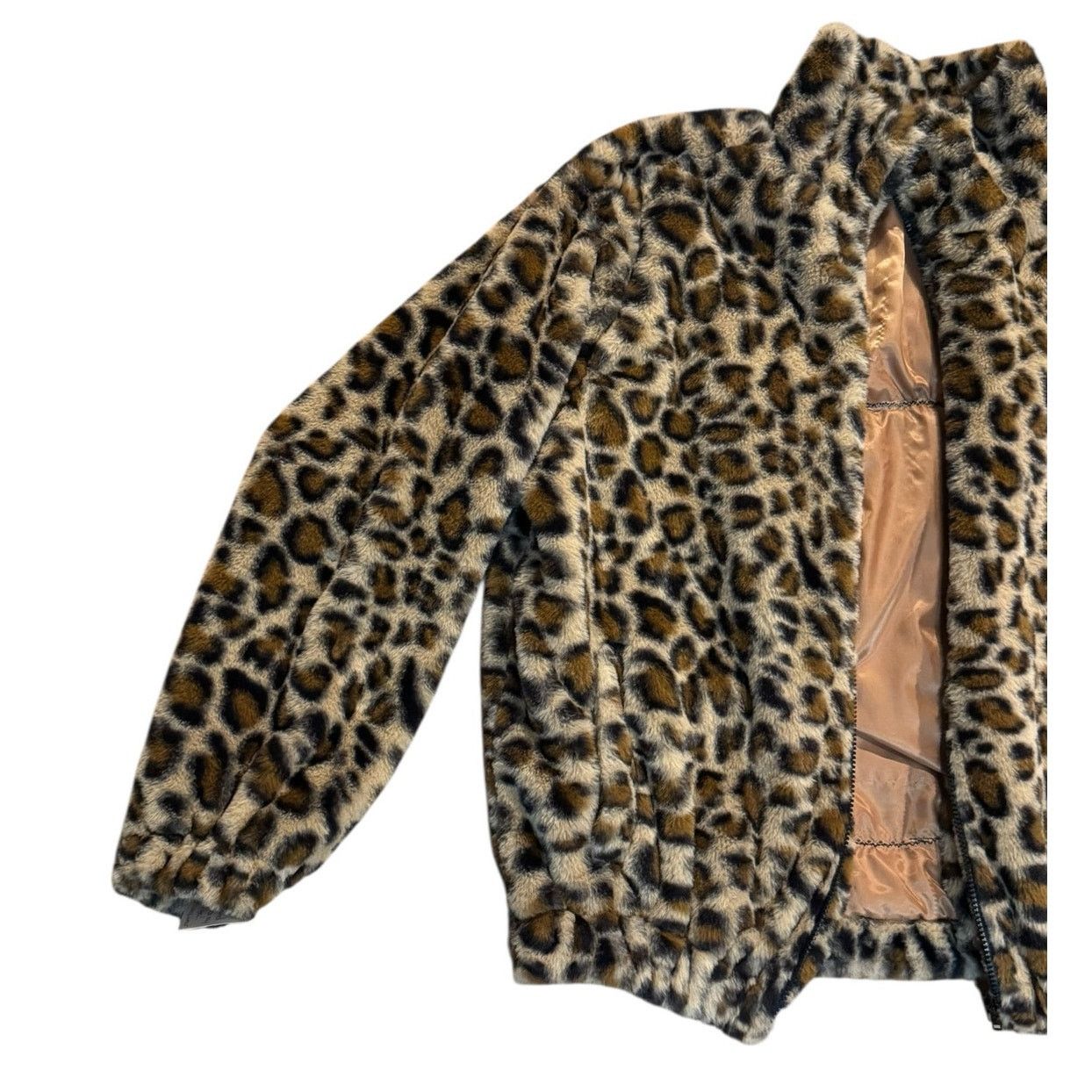 Shein DEF LEPPARD 80s Rock Upcycled Retro Leopard Faux Fur Jacket Size L / US 10 / IT 46 - 6 Thumbnail