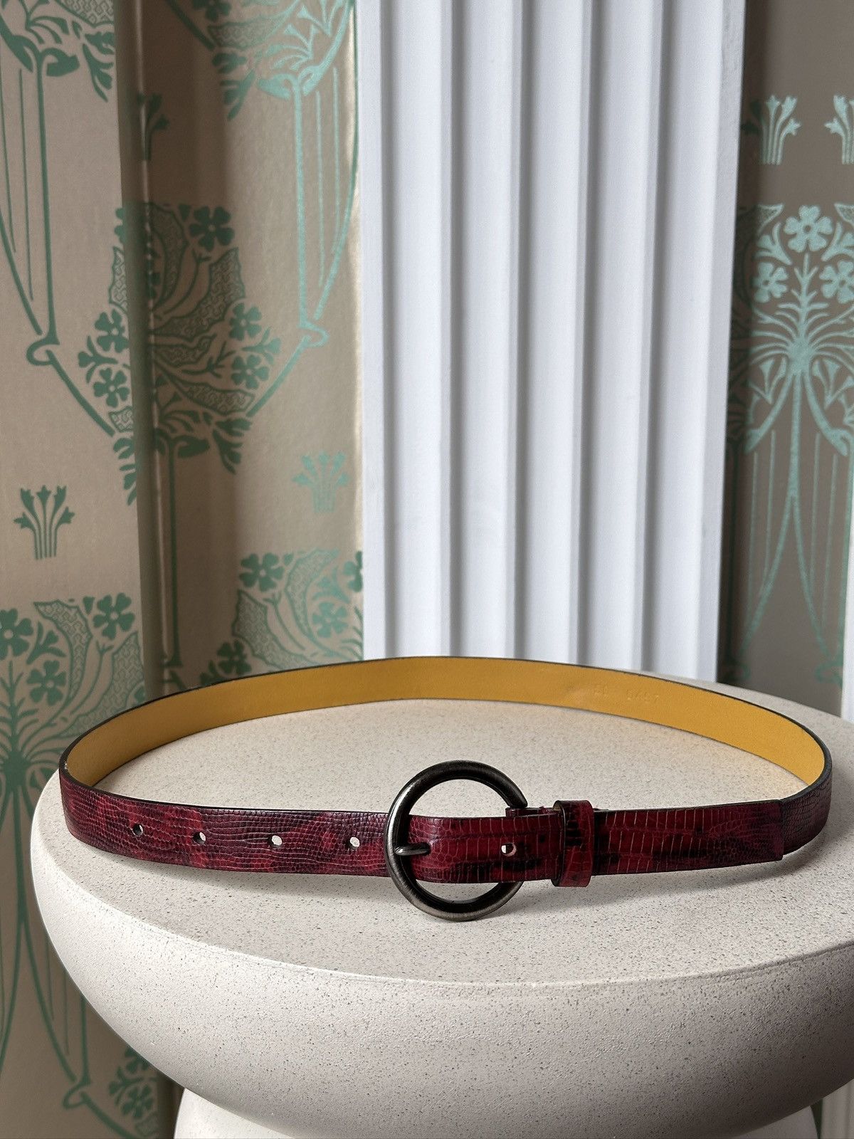 Miu Miu 1999 MIU MIU Logo Red Python Leather Belt wmns Size: 75/30 Size ONE SIZE - 16 Thumbnail